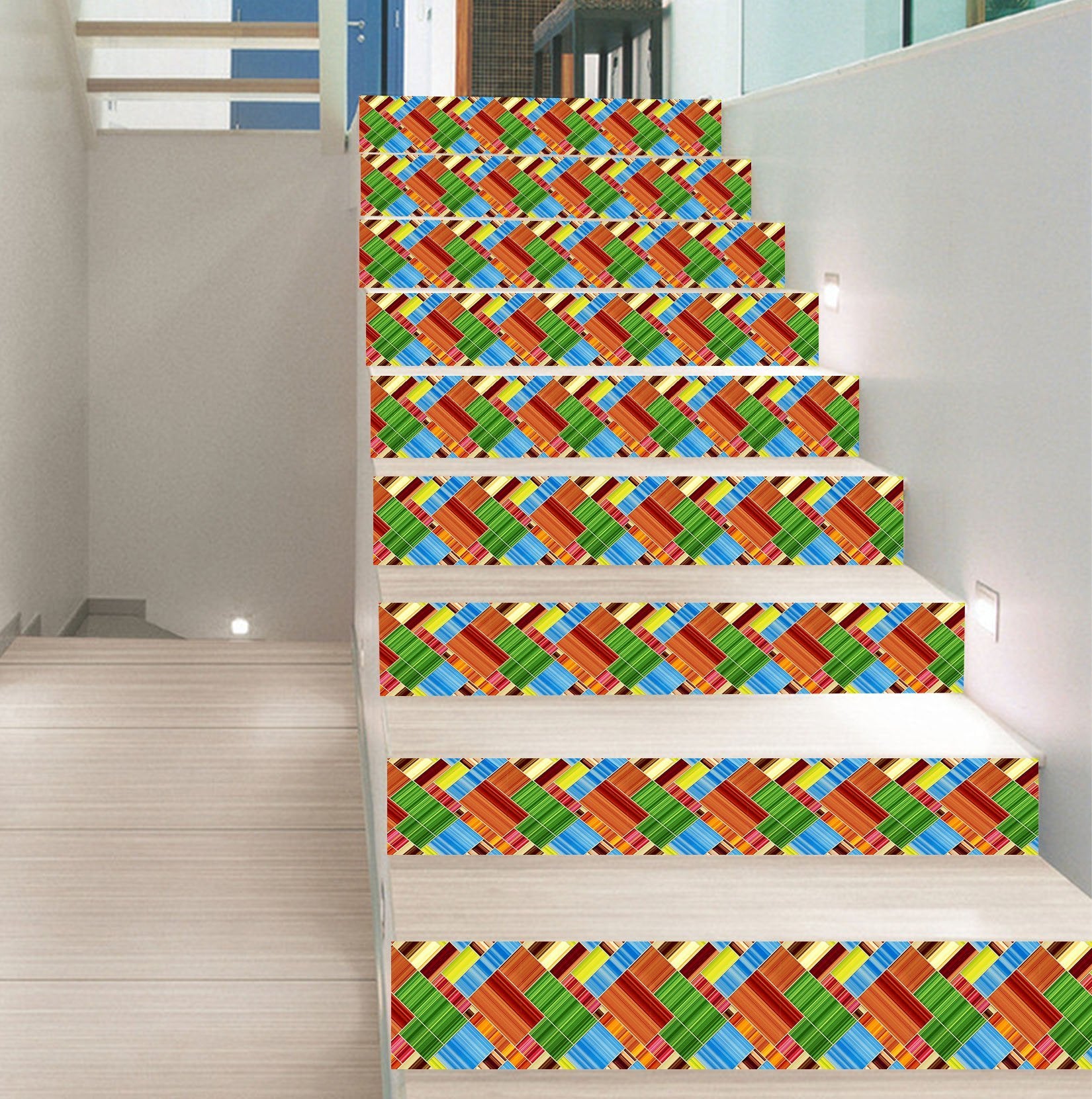 3D Color Mosaic 342 Stair Risers Wallpaper AJ Wallpaper 