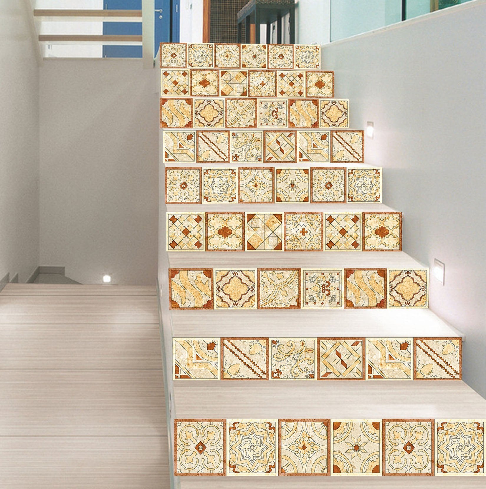 3D Retro Pattern 349 Stair Risers Wallpaper AJ Wallpaper 