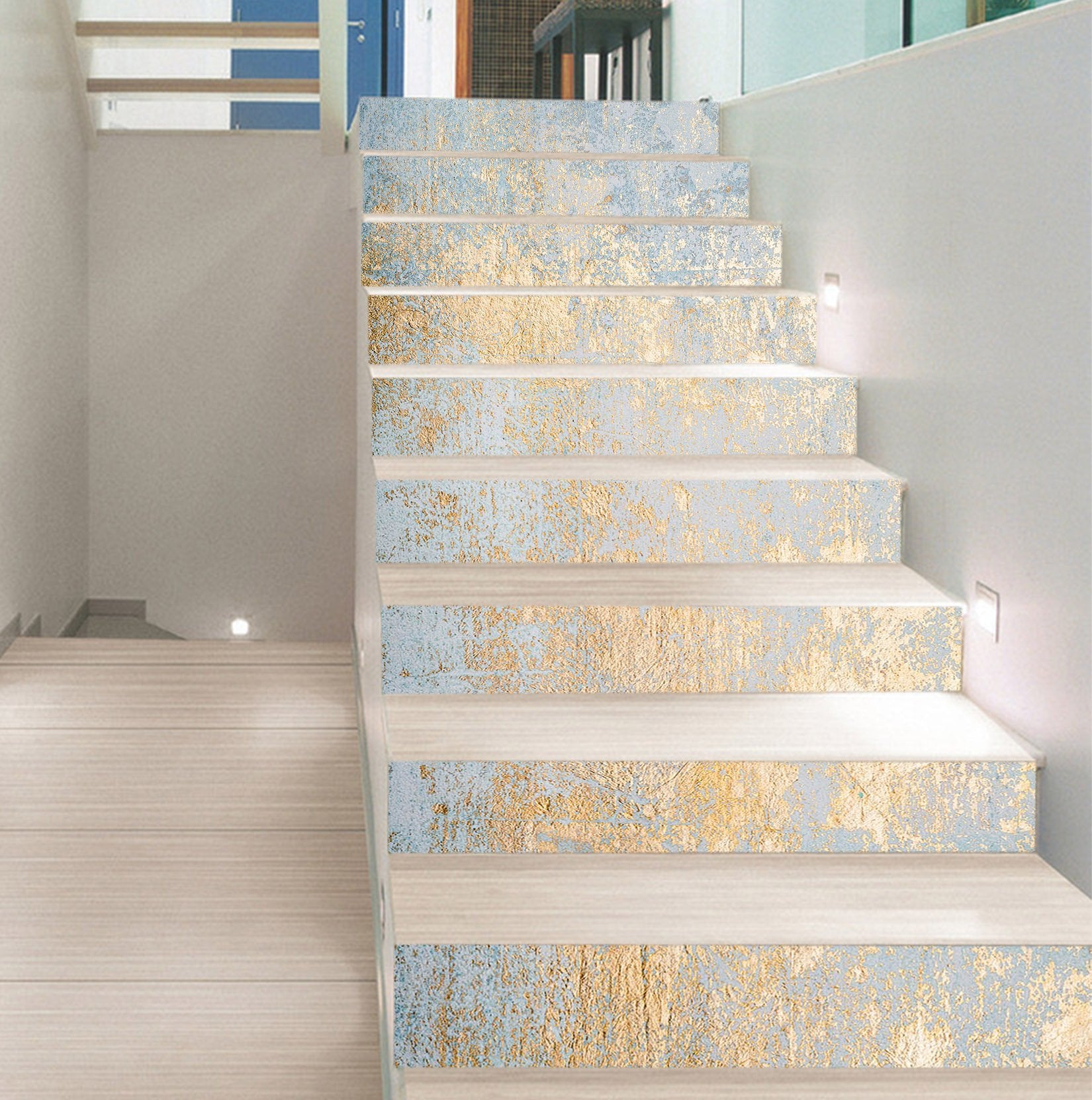 3D Mottled Design 2121 Marble Tile Texture Stair Risers Wallpaper AJ Wallpaper 