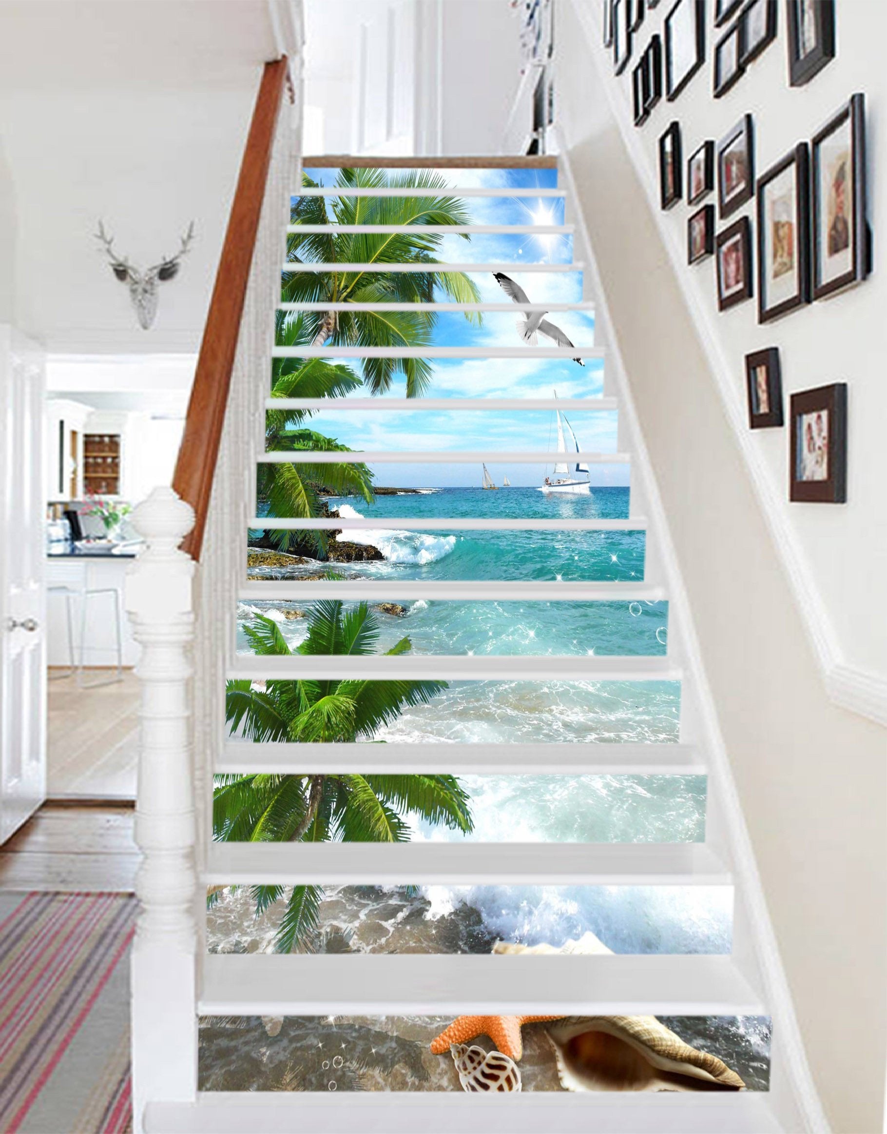 3D Sea Scenery 1499 Stair Risers Wallpaper AJ Wallpaper 