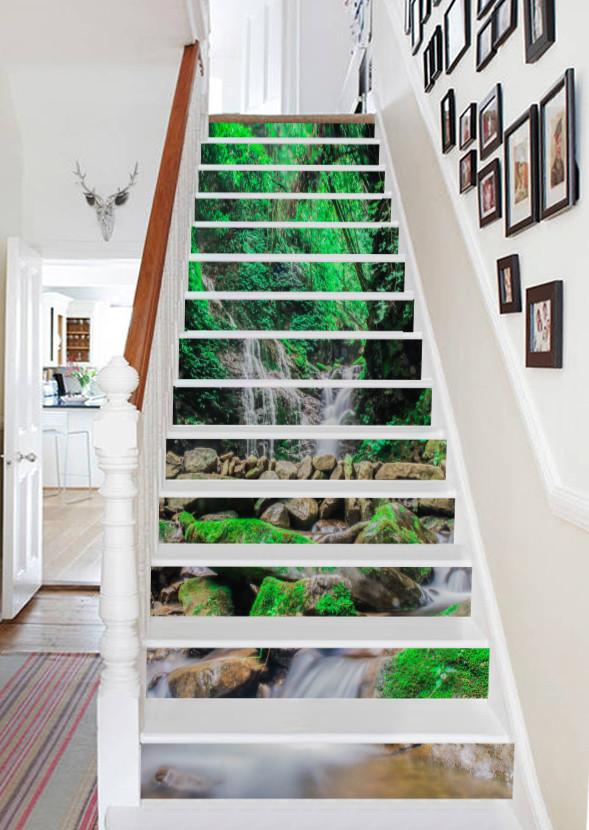 3D Mountain Slope Streams 659 Stair Risers Wallpaper AJ Wallpaper 