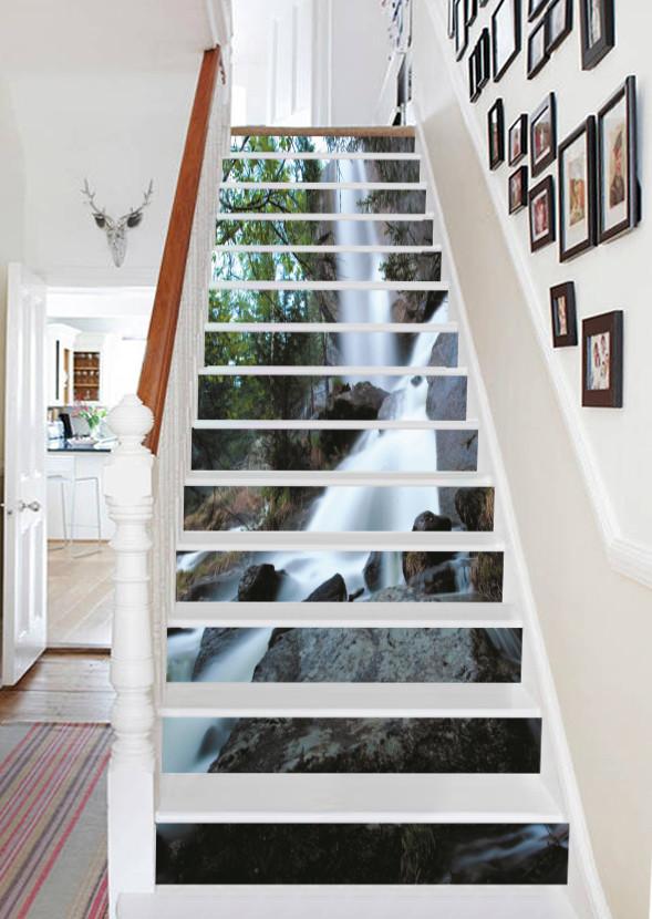 3D Rocks Waterfall 557 Stair Risers Wallpaper AJ Wallpaper 