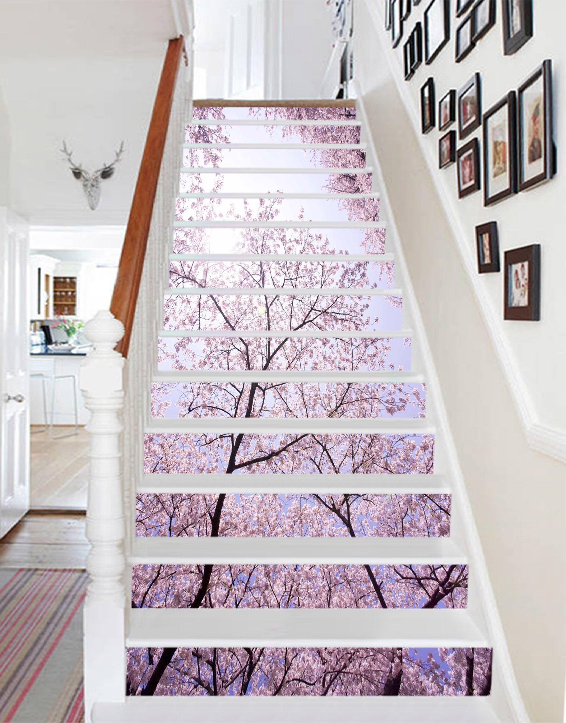 3D Pretty Flowers Trees 1461 Stair Risers Wallpaper AJ Wallpaper 