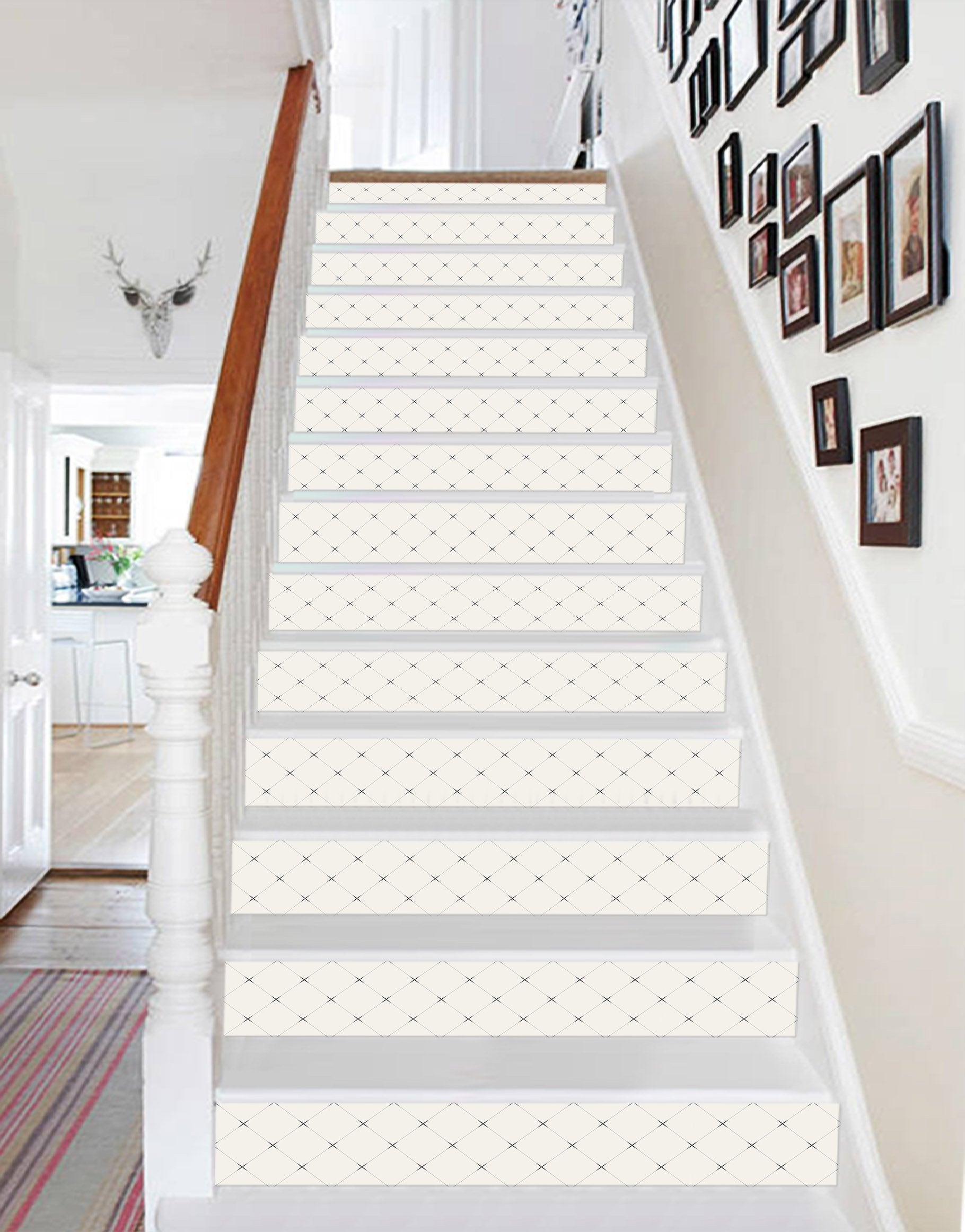 3D Black Star Embellishment 0694 Marble Tile Texture Stair Risers Wallpaper AJ Wallpaper 