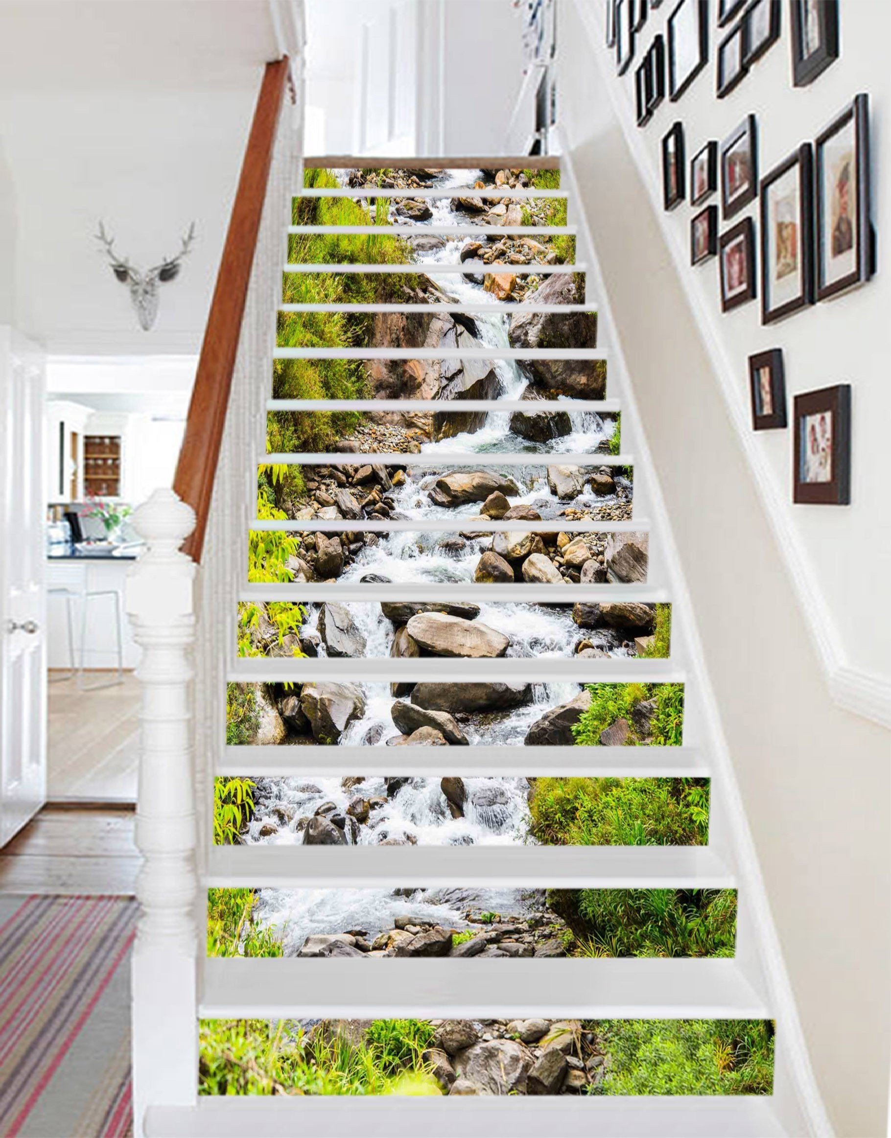 3D Creek Rocks 1472 Stair Risers Wallpaper AJ Wallpaper 