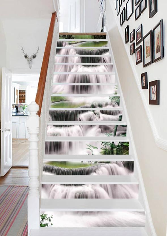 3D River Waterfalls 686 Stair Risers Wallpaper AJ Wallpaper 