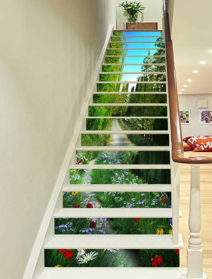 3D Countryside Scenery 588 Stair Risers Wallpaper AJ Wallpaper 