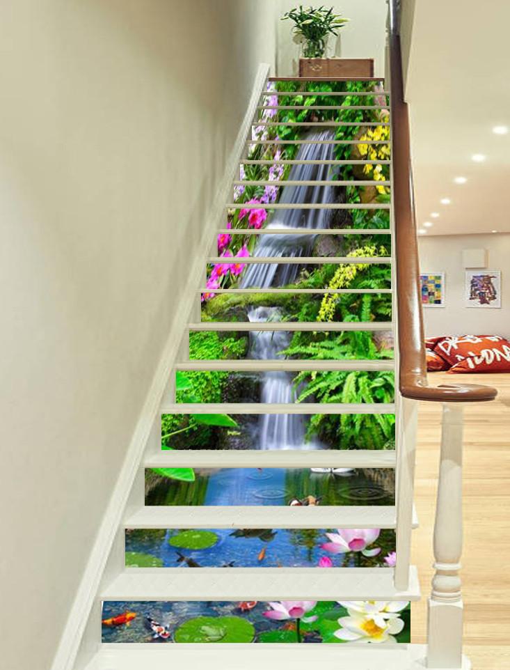 3D Beautiful Stream 569 Stair Risers Wallpaper AJ Wallpaper 