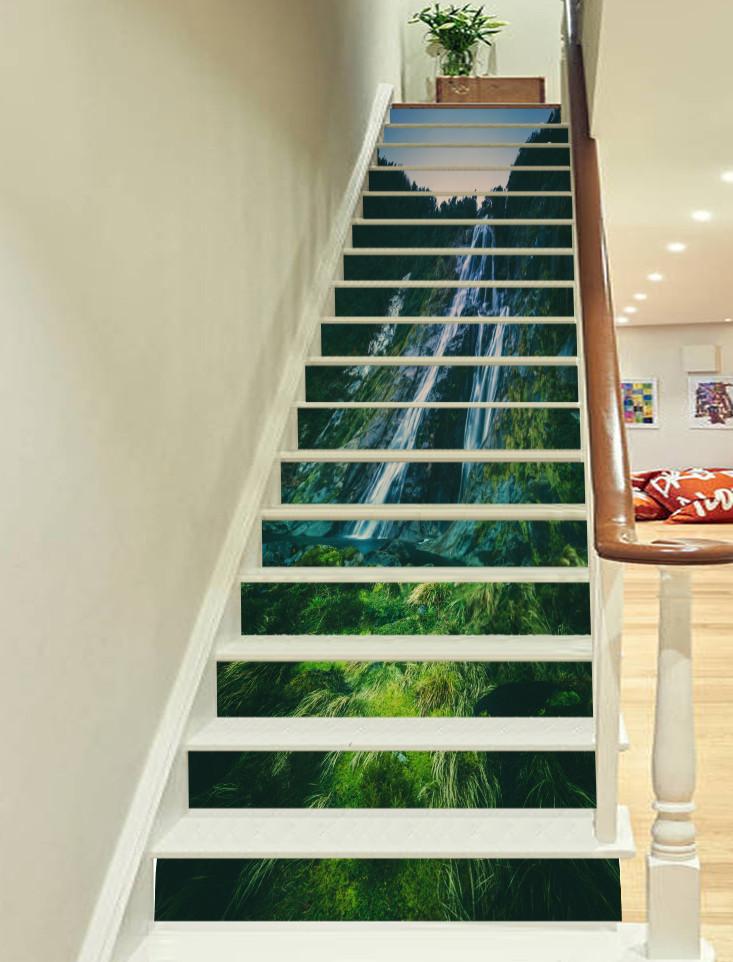 3D Cliffs Streams 759 Stair Risers Wallpaper AJ Wallpaper 