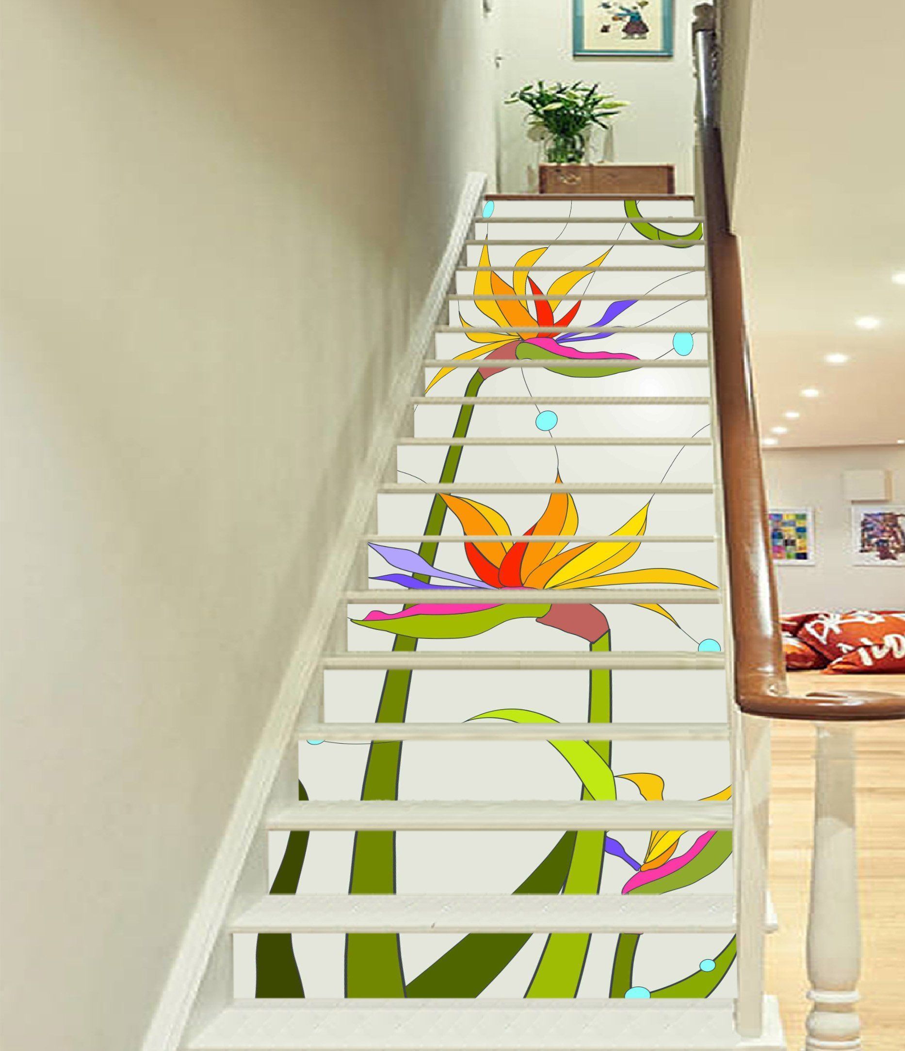 3D Flowers 291 Stair Risers Wallpaper AJ Wallpaper 