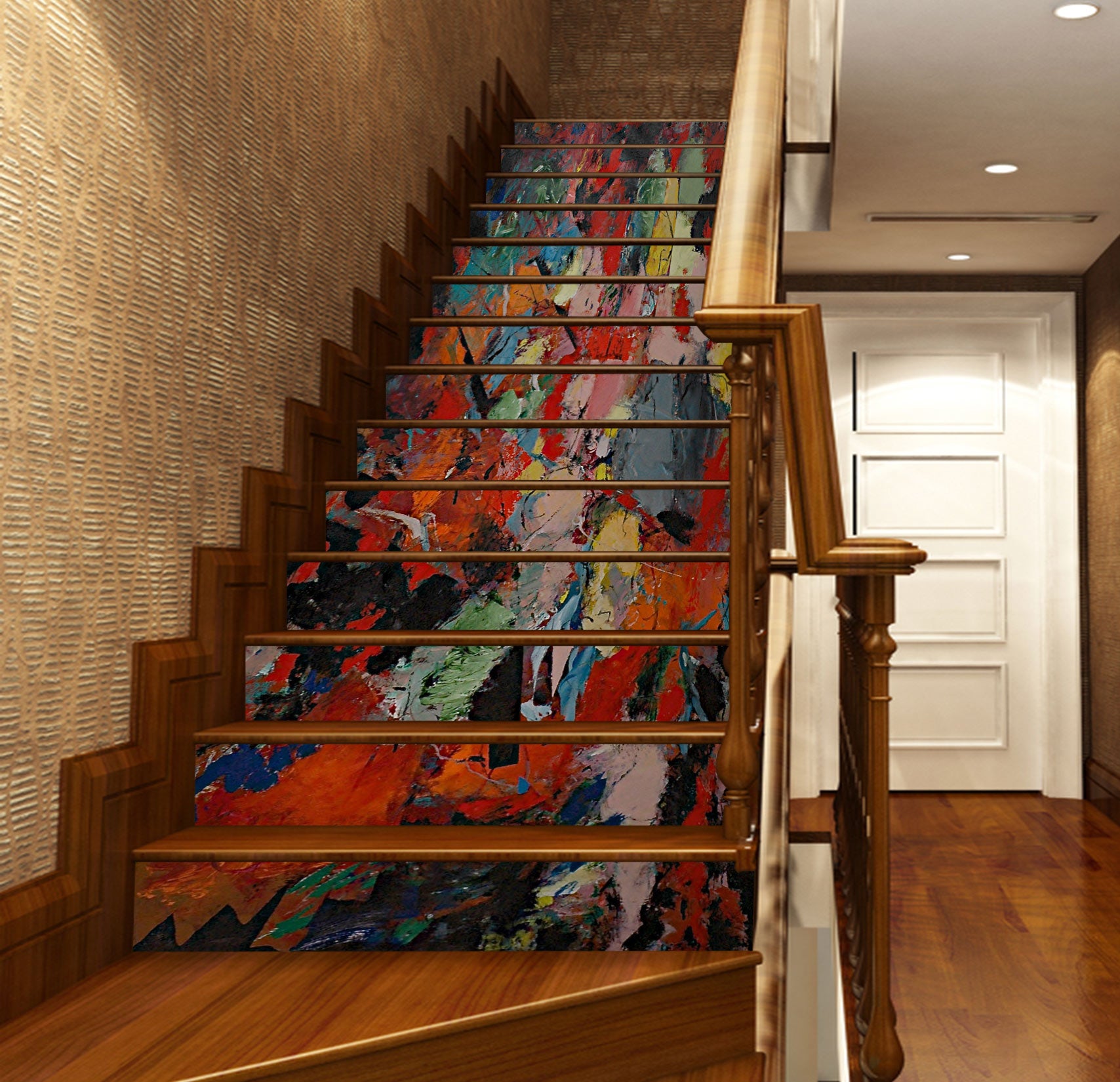 3D Colorful Paint Pattern 90159 Allan P. Friedlander Stair Risers