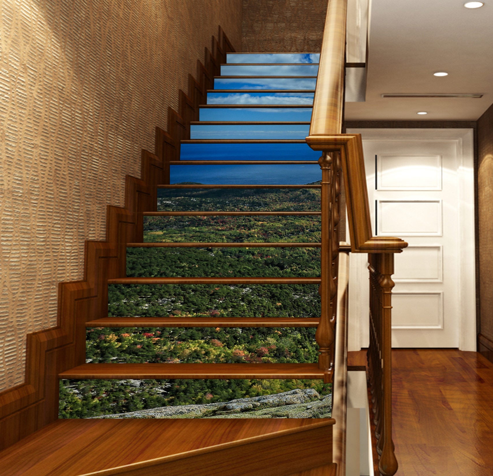 3D Sky Woods 101110 Kathy Barefield Stair Risers