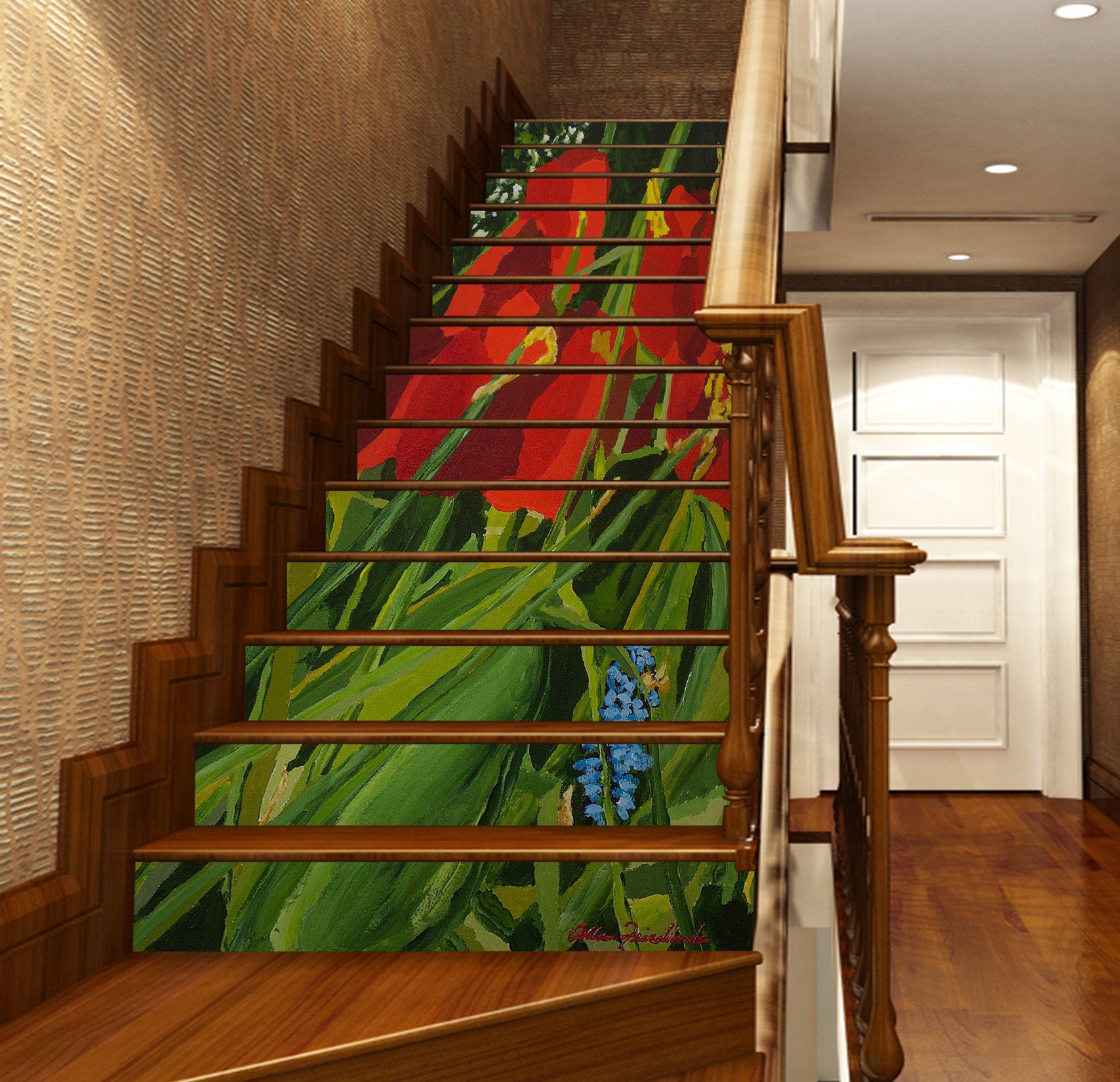 3D Flowers Red 89201 Allan P. Friedlander Stair Risers