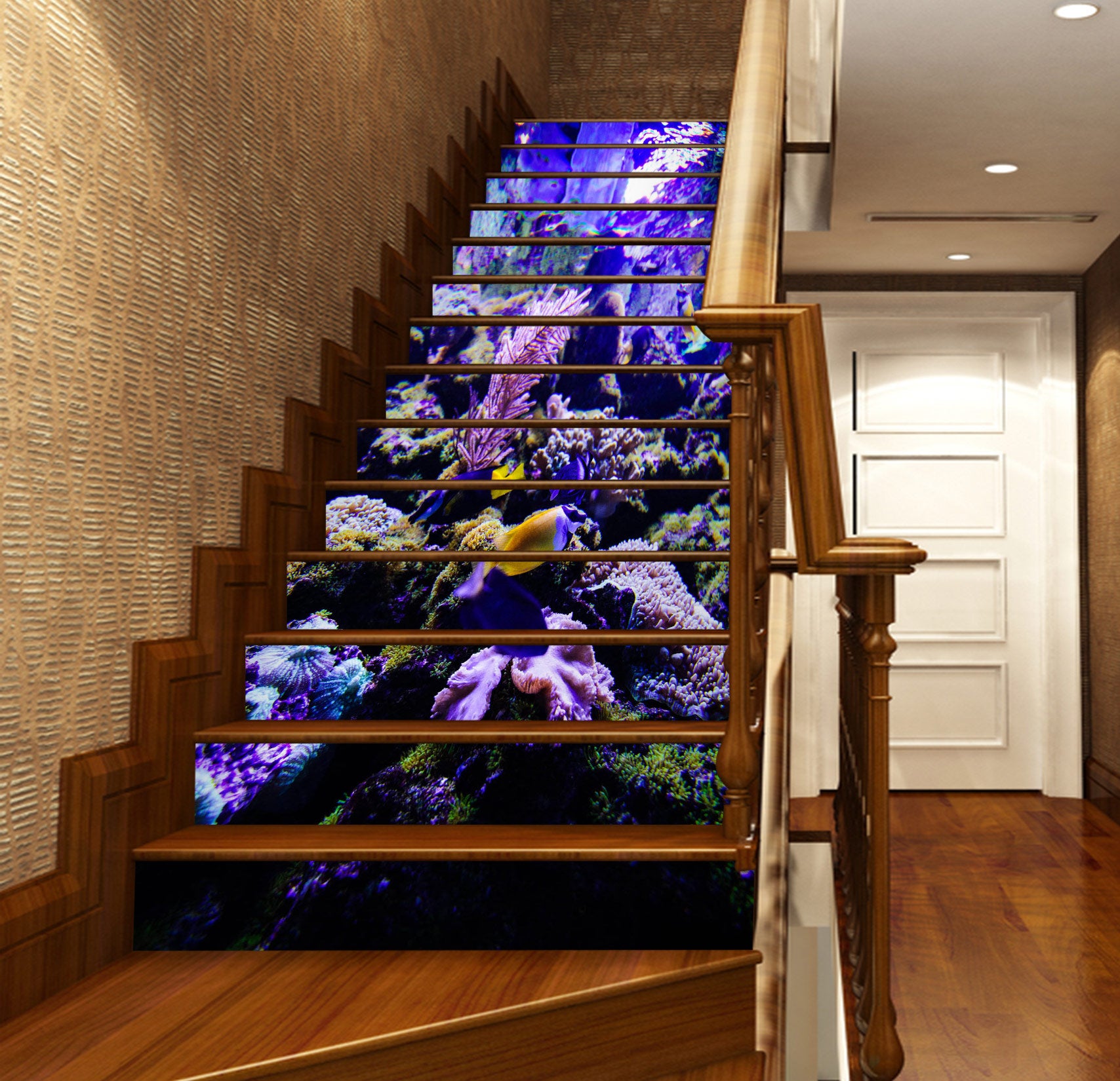 3D Purple Fluorescent Creature 347 Stair Risers