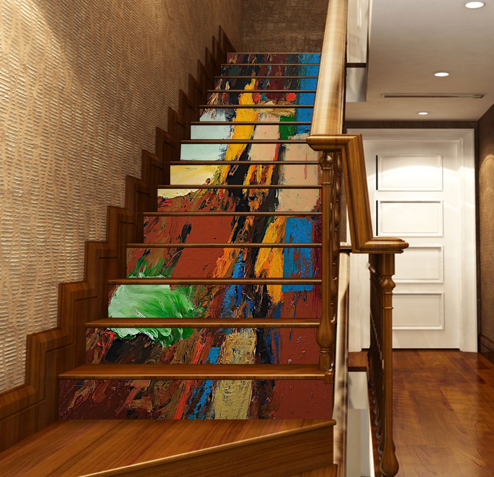 3D Color Block Paint Pattern 90160 Allan P. Friedlander Stair Risers