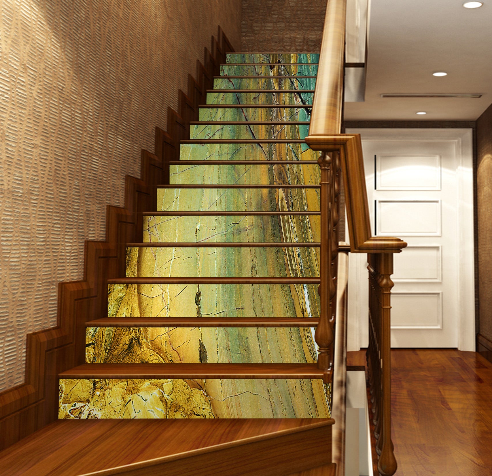 3D Yellow Chapped 616 Stair Risers