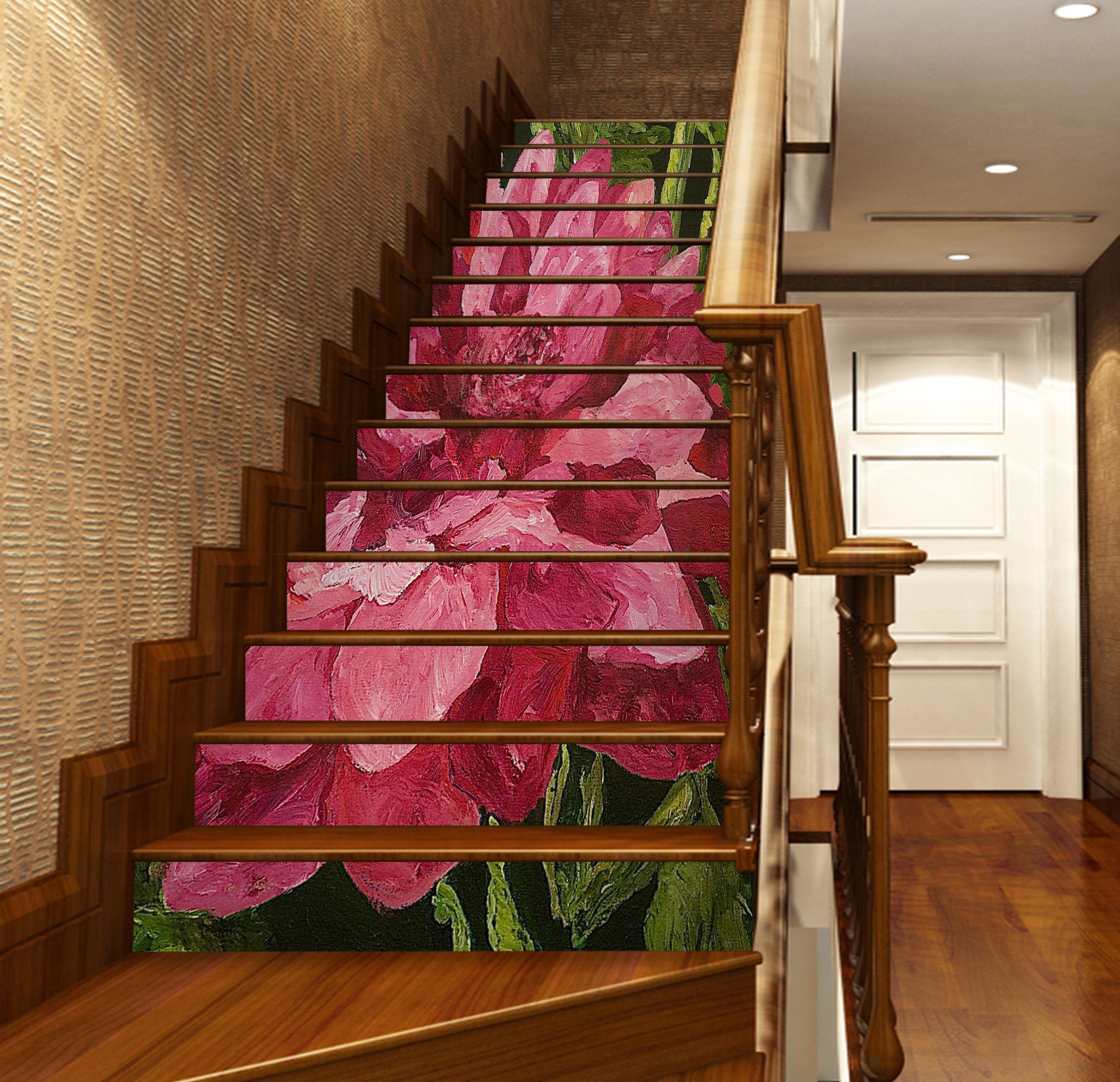 3D Pink Flowers 89207 Allan P. Friedlander Stair Risers