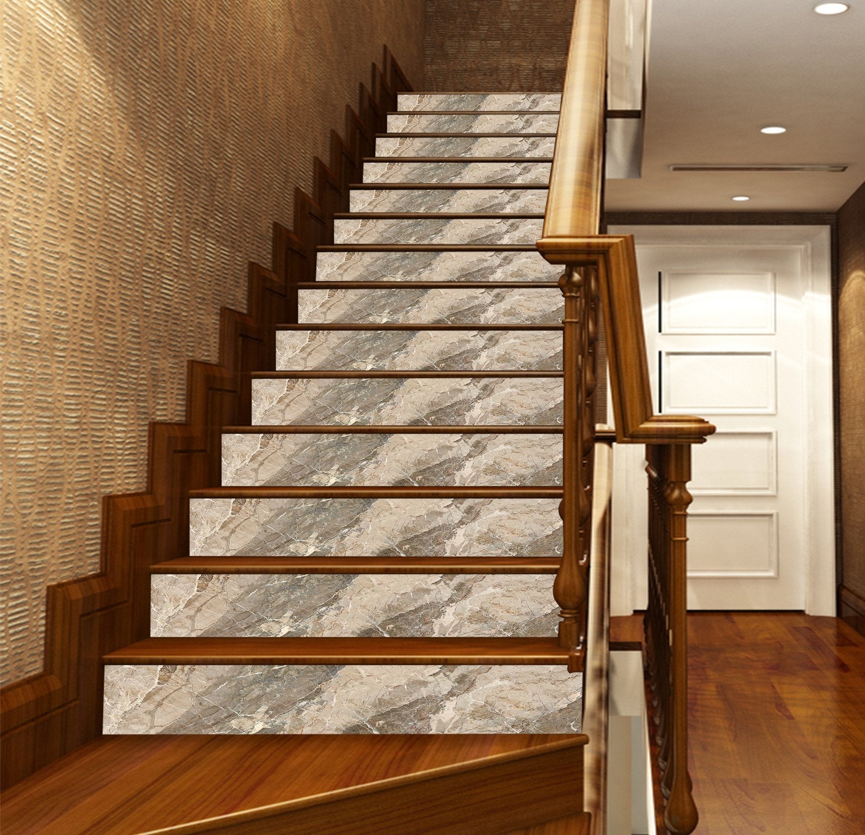 3D Natural Rock 6532 Marble Tile Texture Stair Risers Wallpaper AJ Wallpaper 