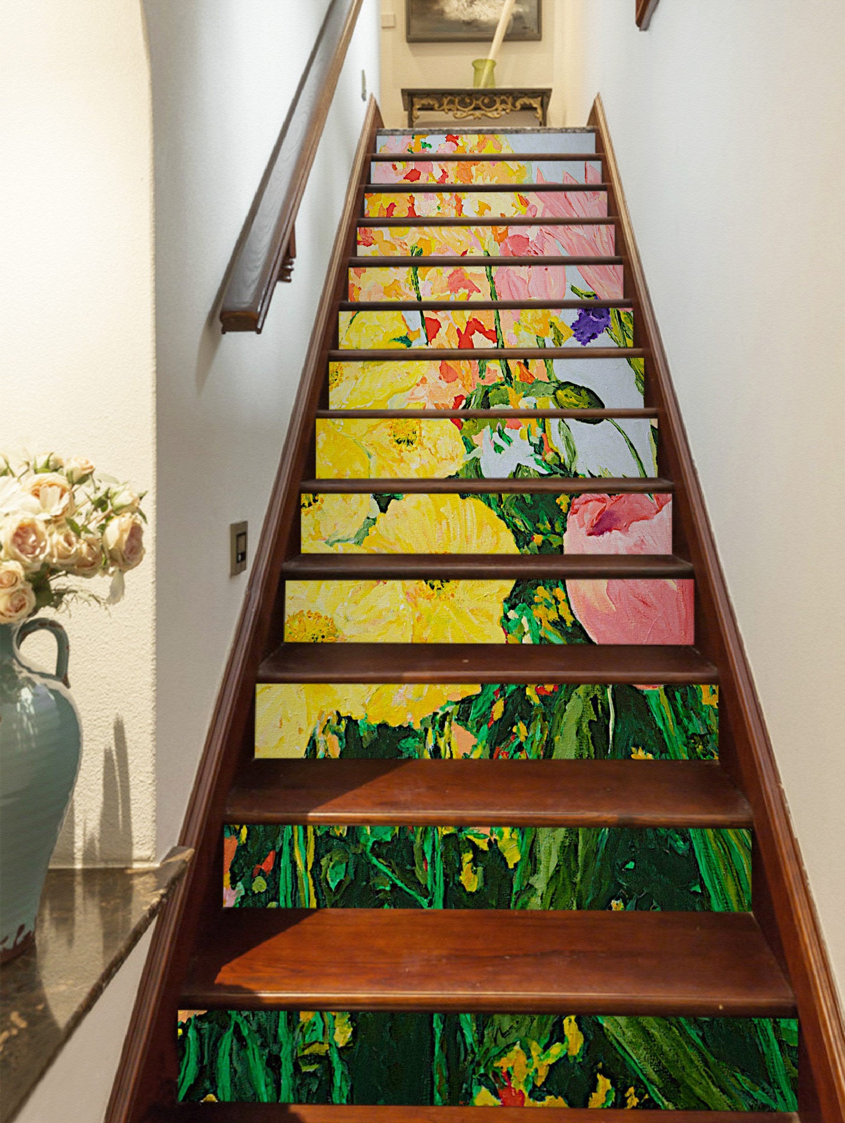 3D Yellow Pink Flowers 89204 Allan P. Friedlander Stair Risers