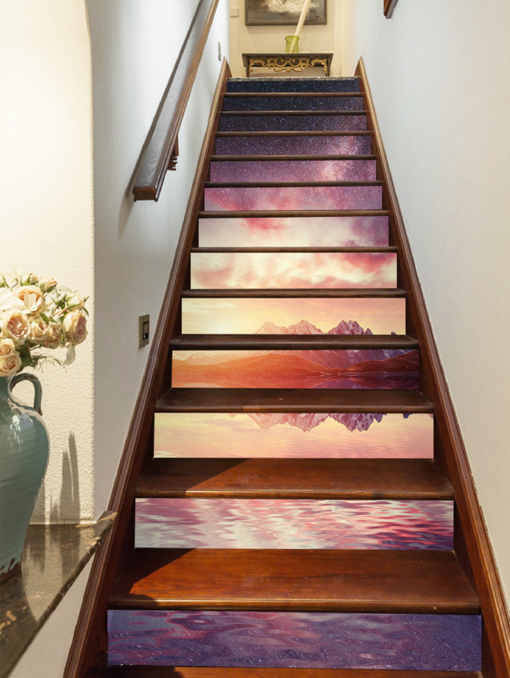 3D Sunset In The Dream 458 Stair Risers