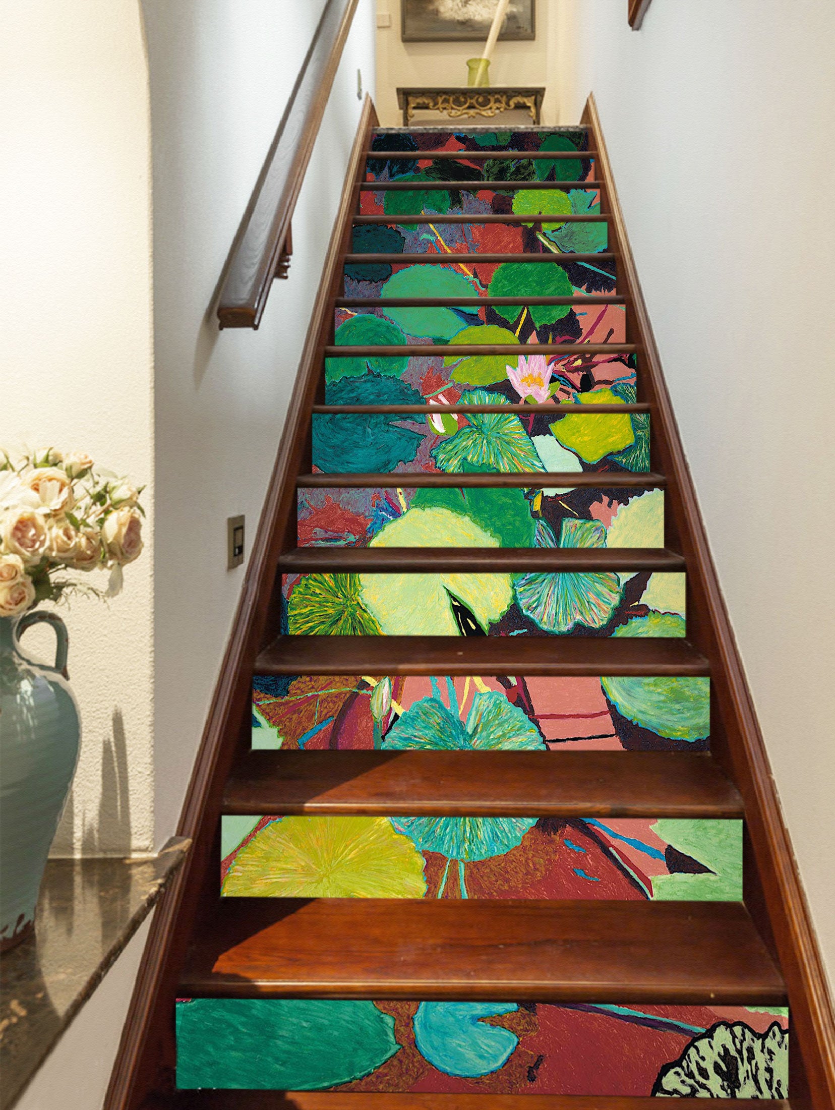 3D Lotus Leaf Painting 90138 Allan P. Friedlander Stair Risers