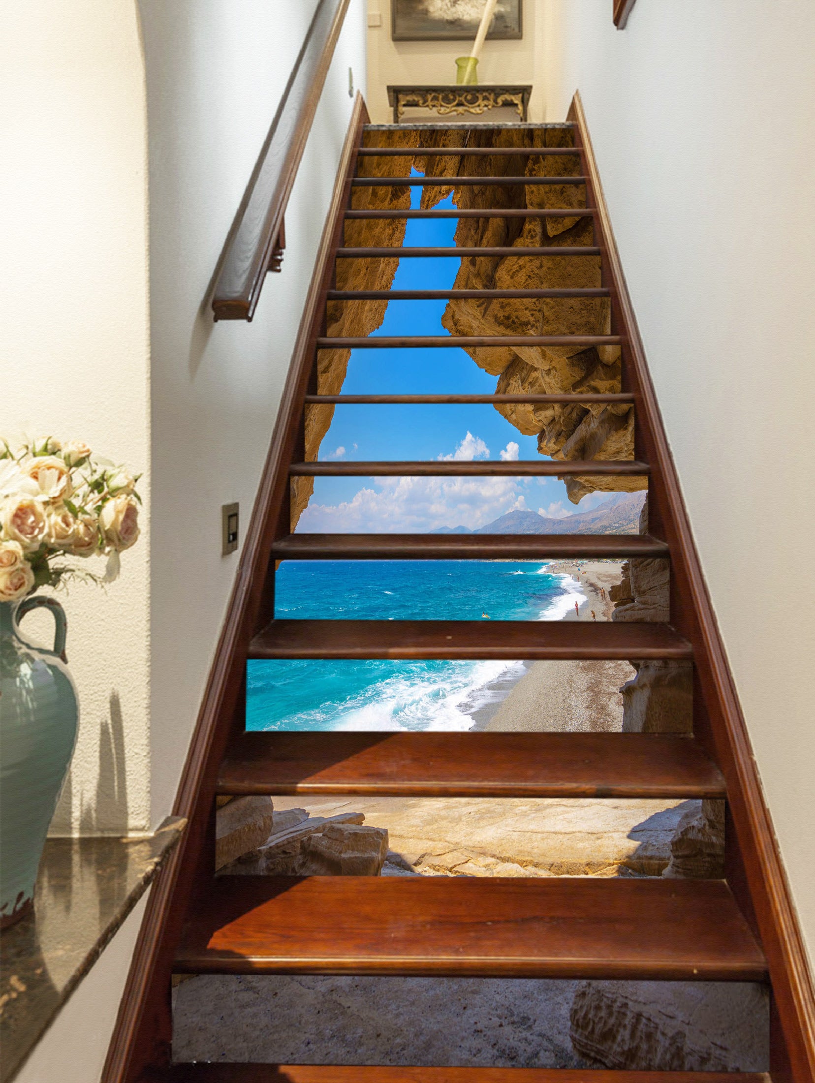 3D Sunny Seaside 427 Stair Risers