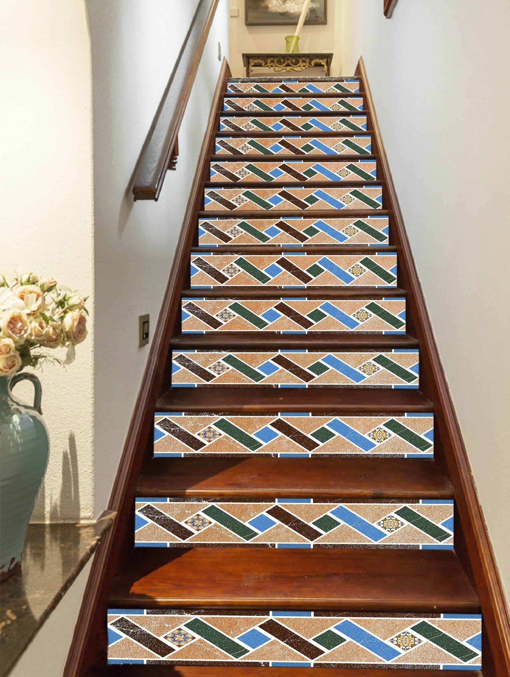3D Stripe Pattern 131 Stair Risers Wallpaper AJ Wallpaper 