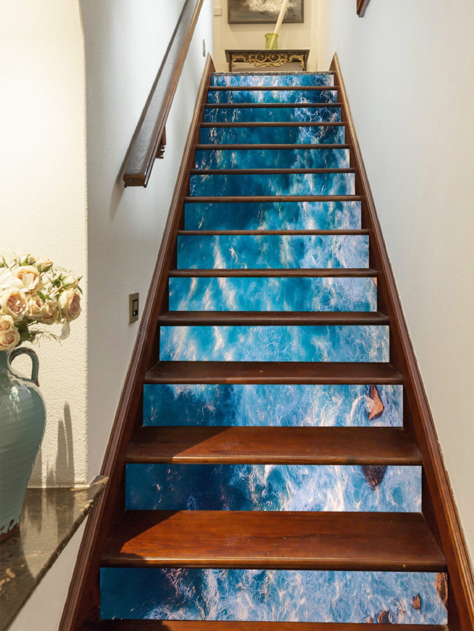 3D The Night Sea Is Surging 329 Stair Risers