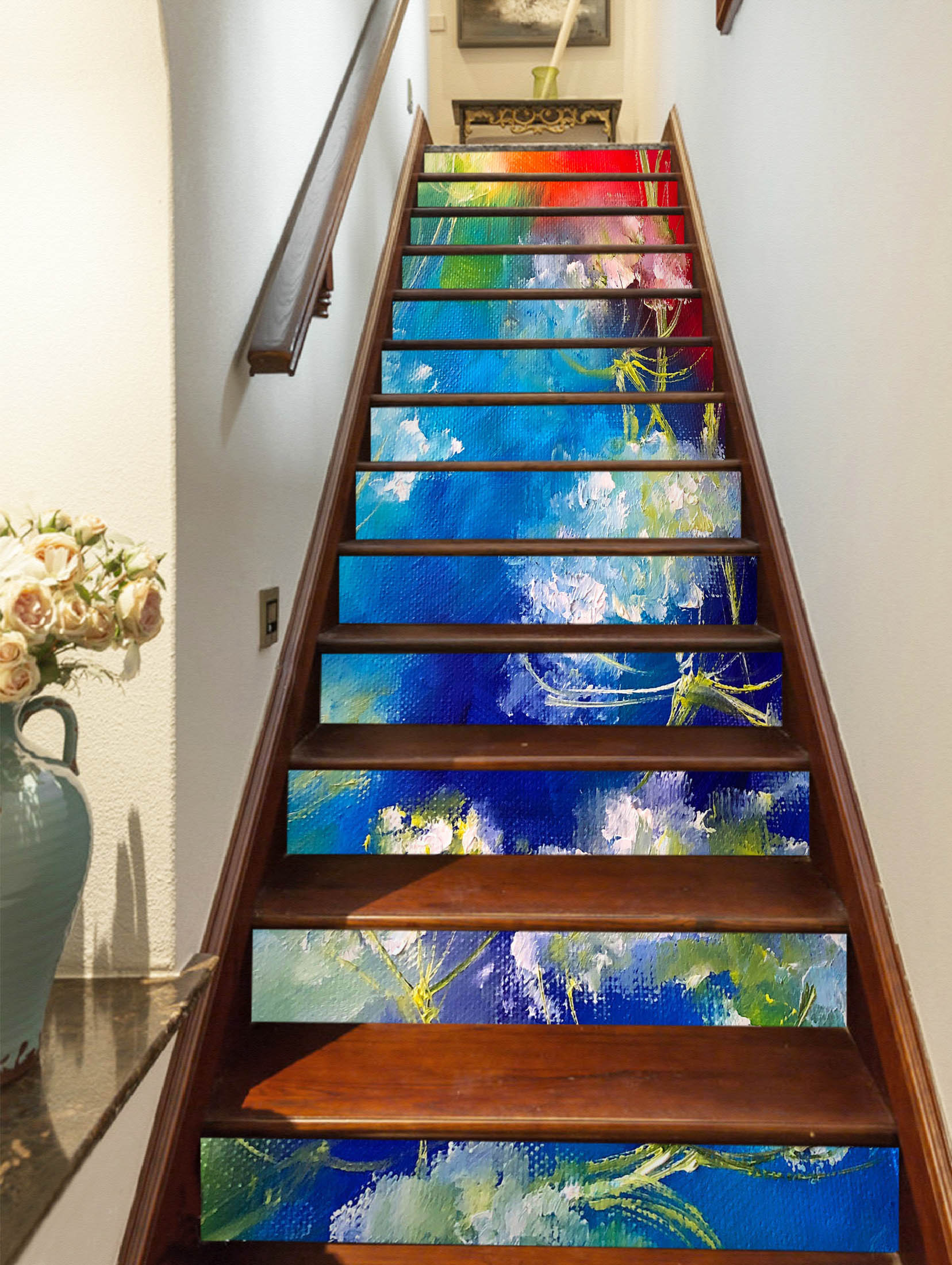 3D Painted Flowers 2218 Skromova Marina Stair Risers