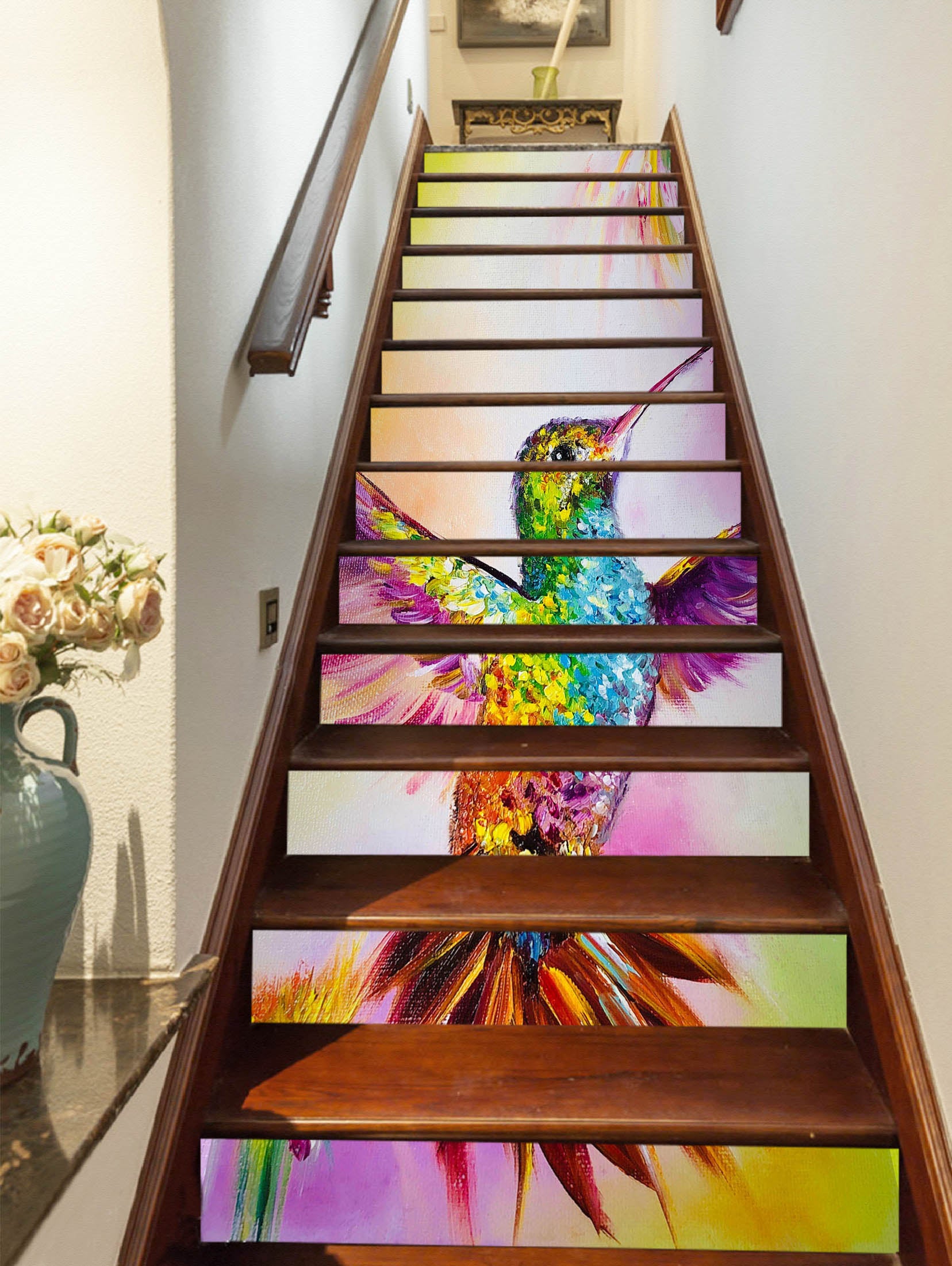 3D Colorful Hummingbird 2151 Skromova Marina Stair Risers