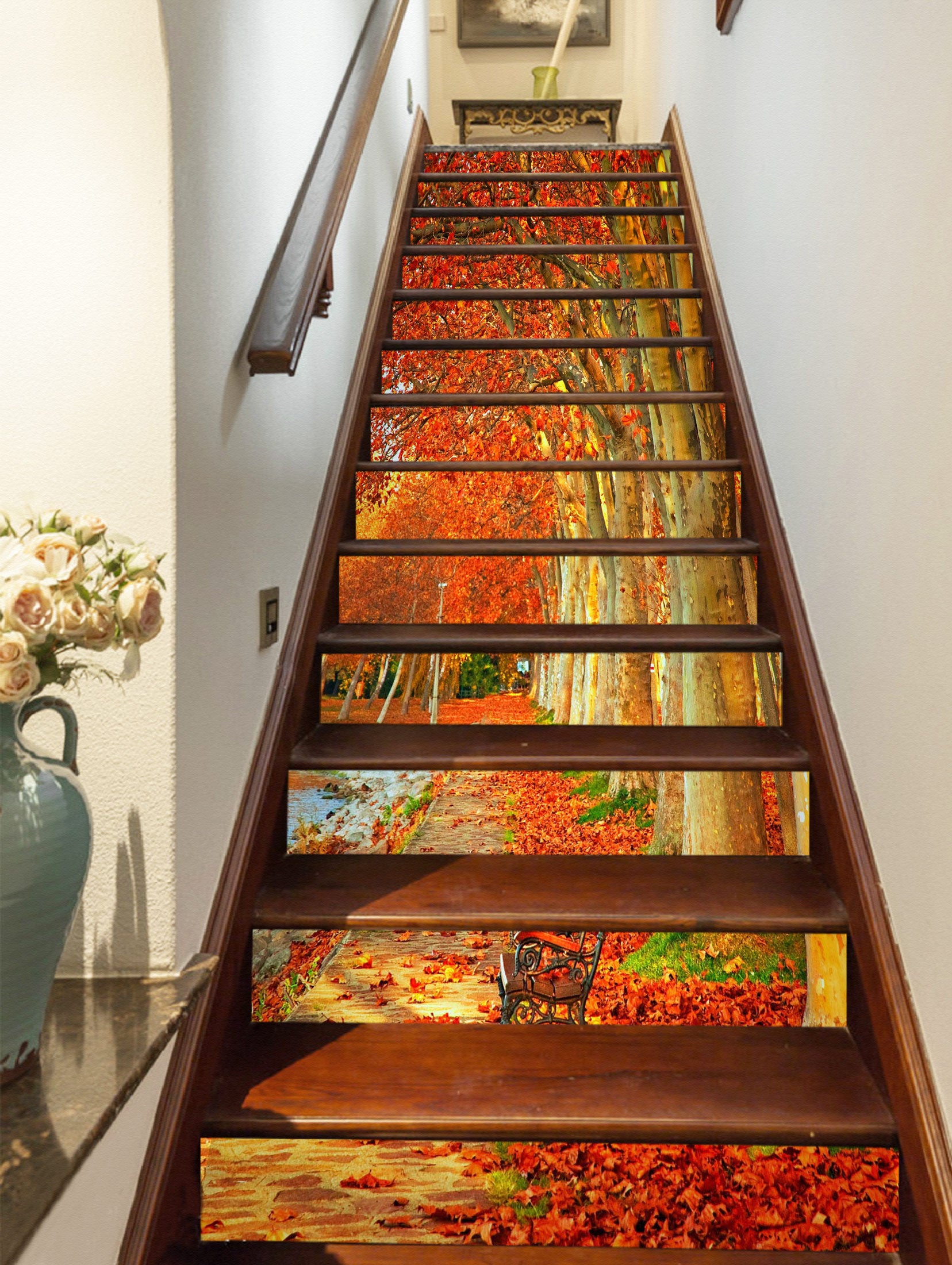 3D Golden Autumn of Memory 417 Stair Risers