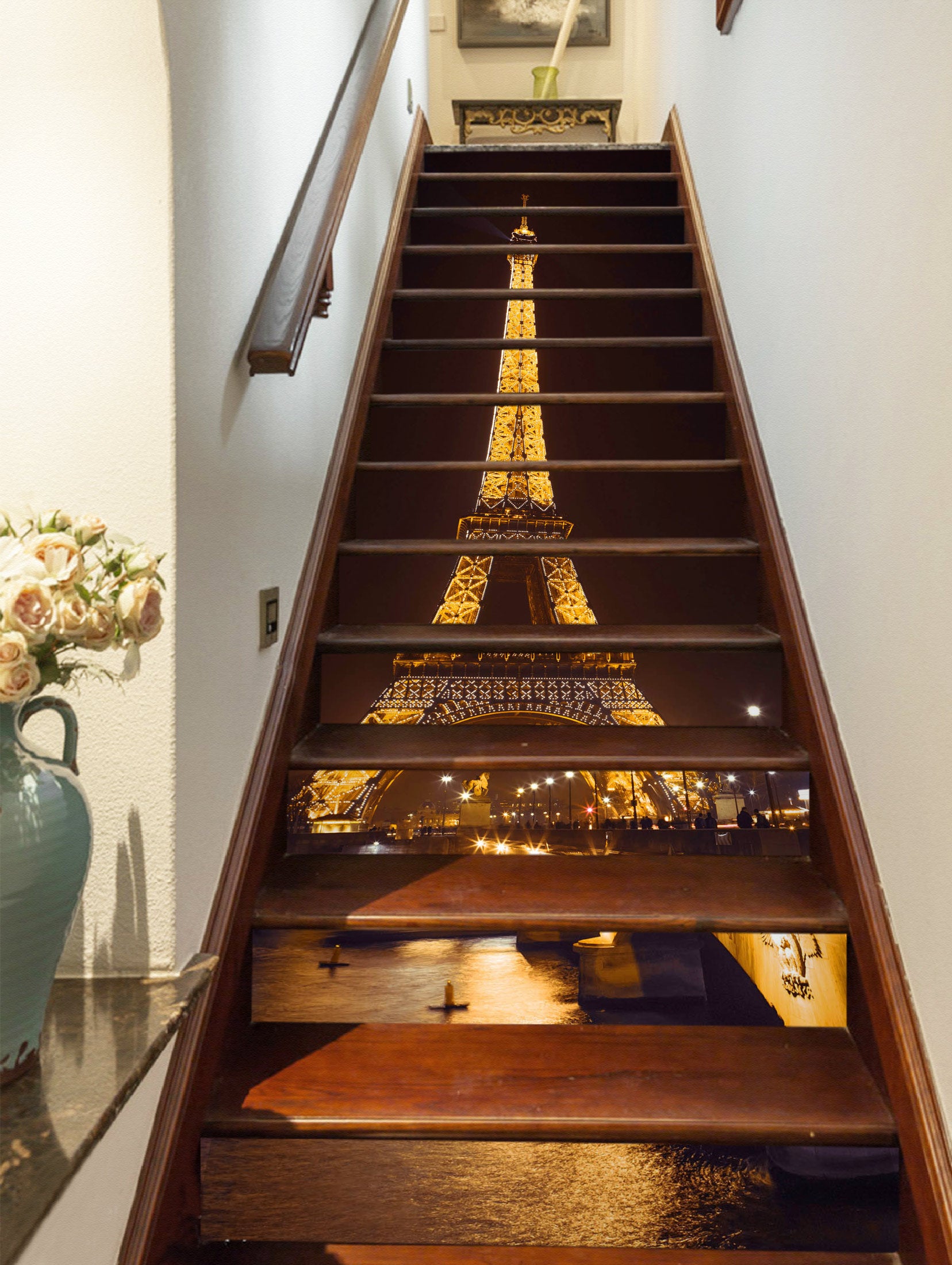 3D Night Eiffel Tower 10916 Assaf Frank Stair Risers