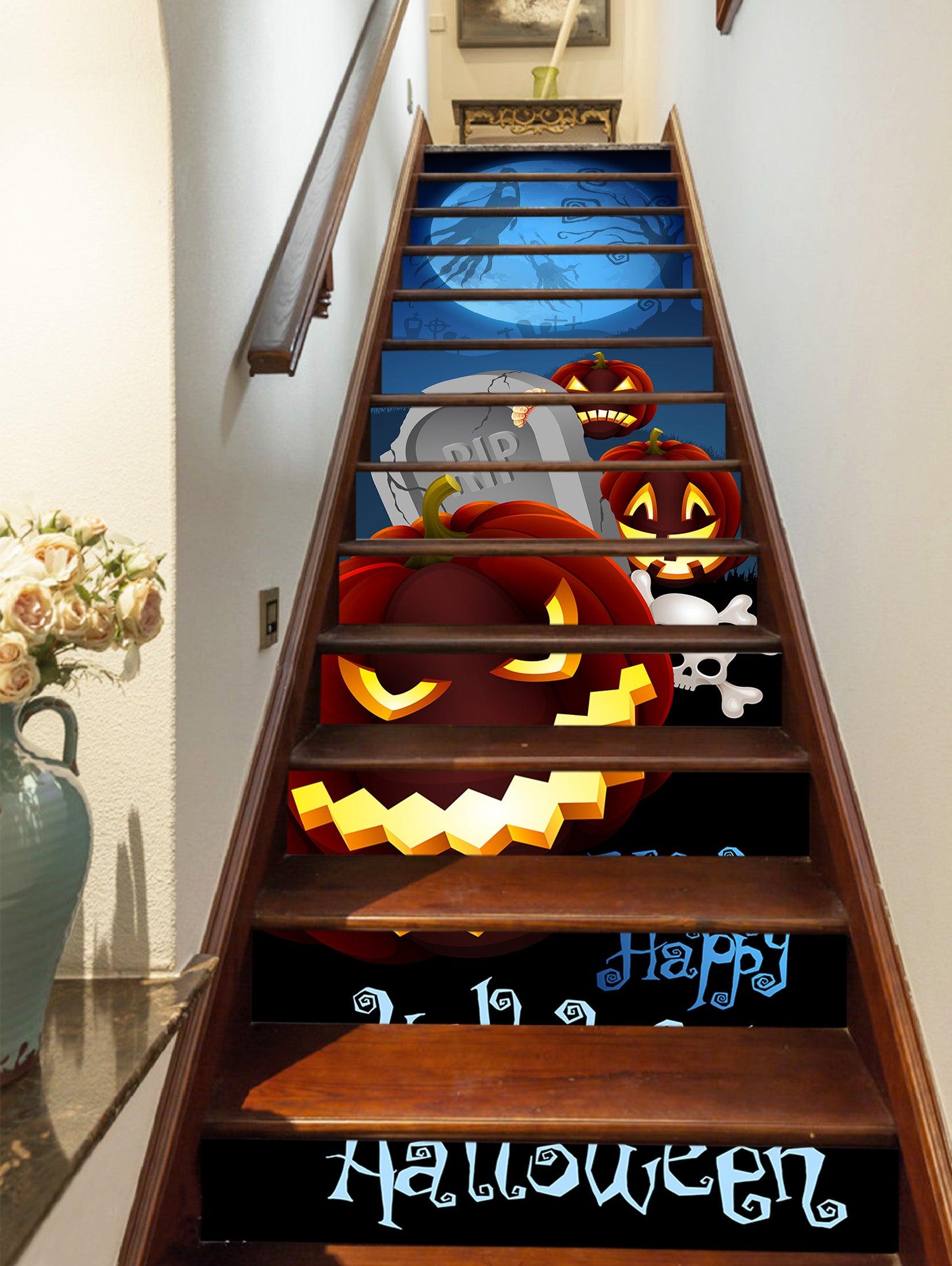 3D Mr. Strange Pumpkin 650 Stair Risers