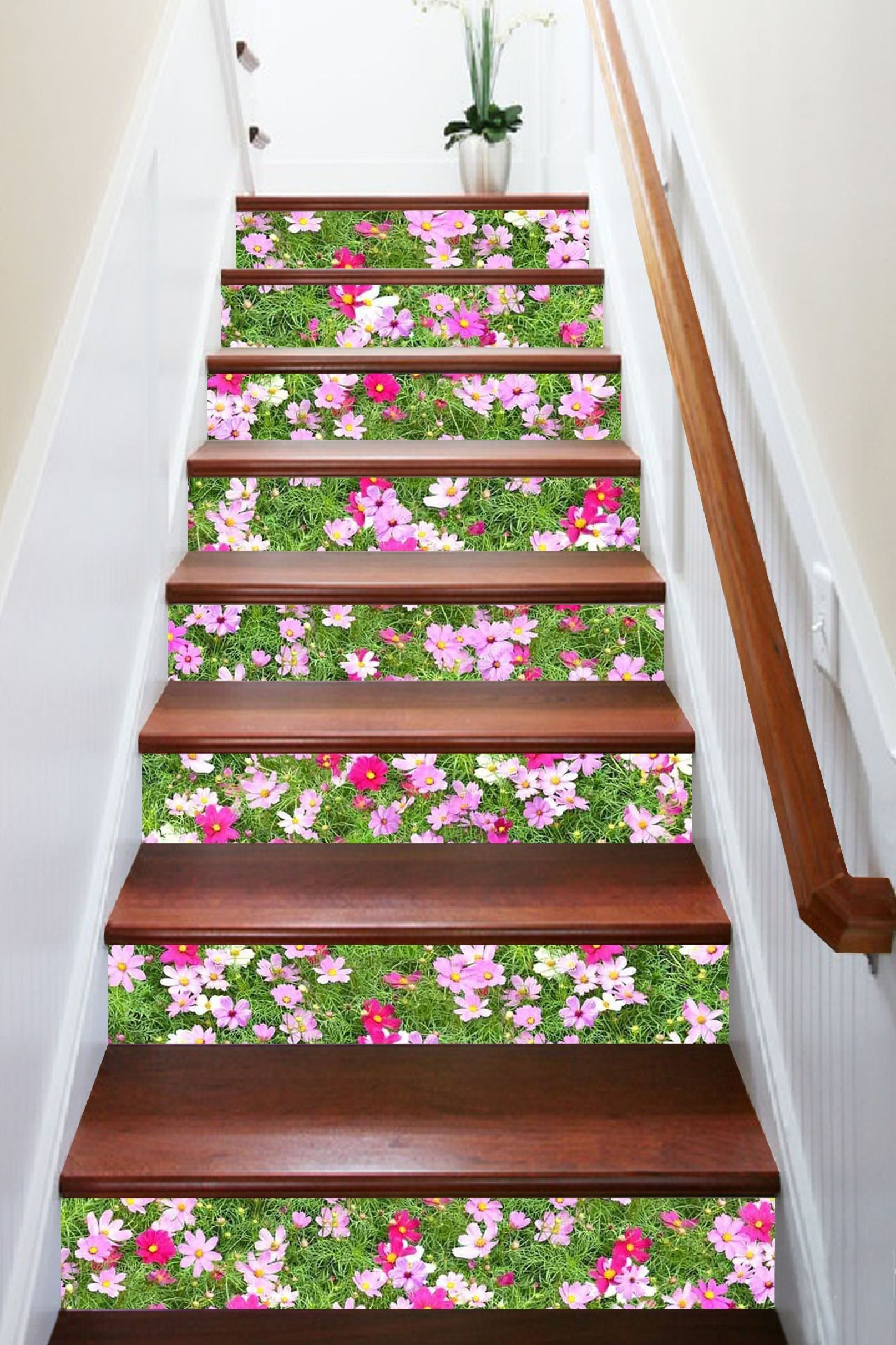 3D Grassland Flowers 1417 Stair Risers Wallpaper AJ Wallpaper 