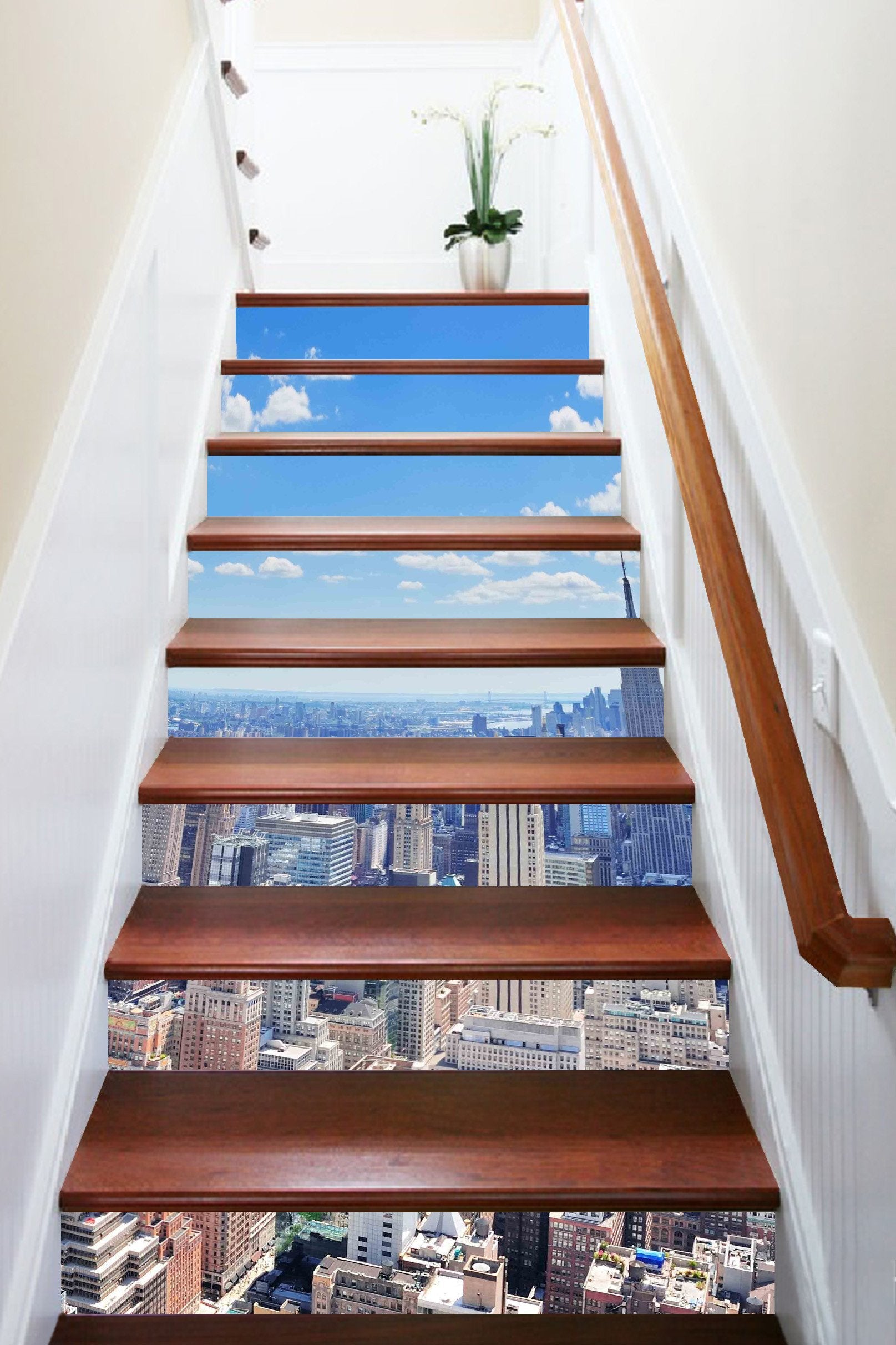 3D Sunny New York 1019 Stair Risers Wallpaper AJ Wallpaper 