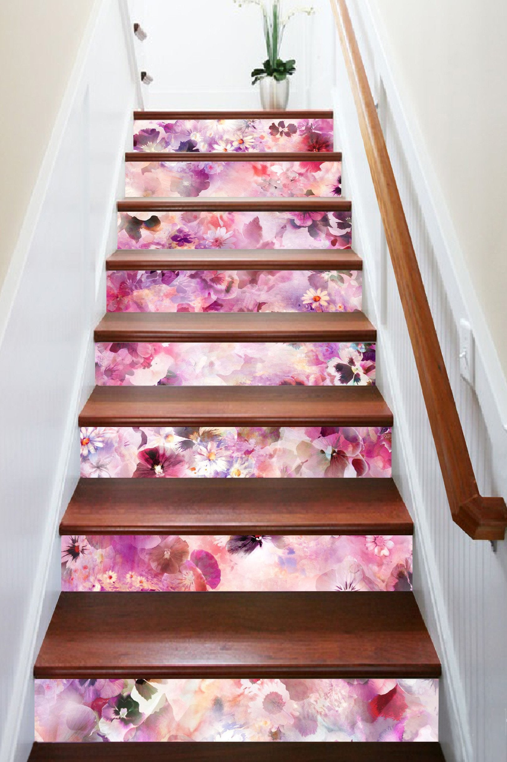 3D Prosperous Flowers 1436 Stair Risers Wallpaper AJ Wallpaper 