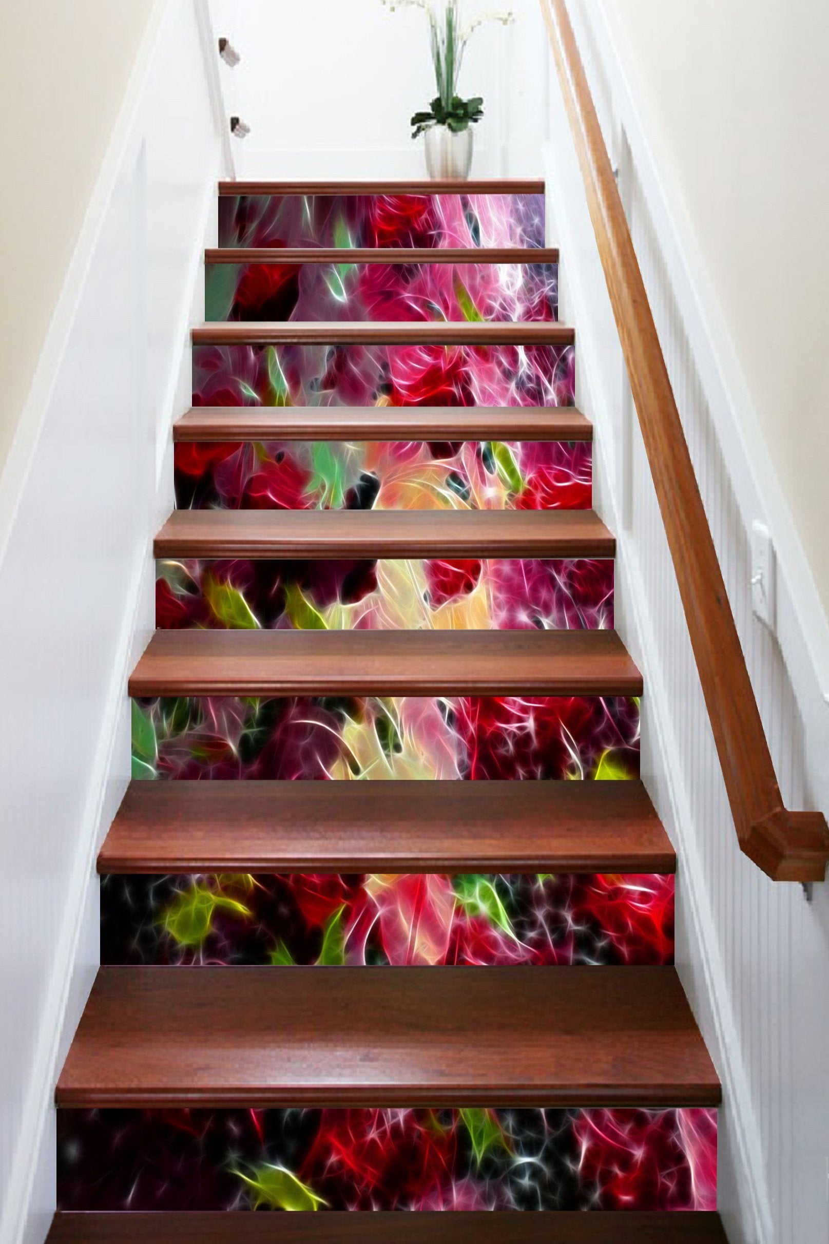 3D Showy Color Pattern 1565 Stair Risers Wallpaper AJ Wallpaper 
