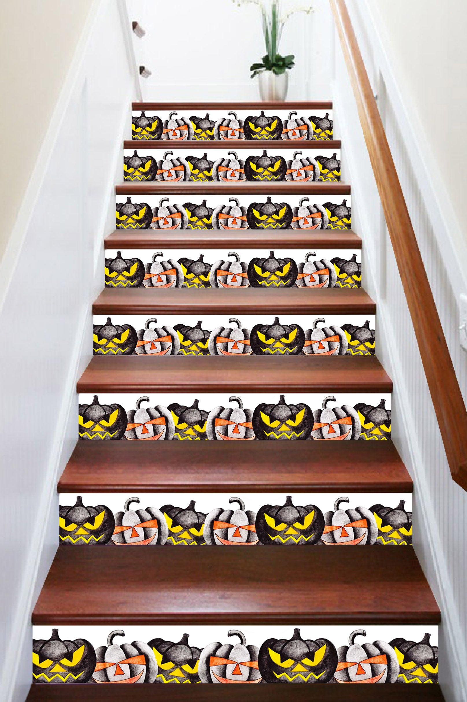 3D Vicious Black Pumpkin 646 Stair Risers