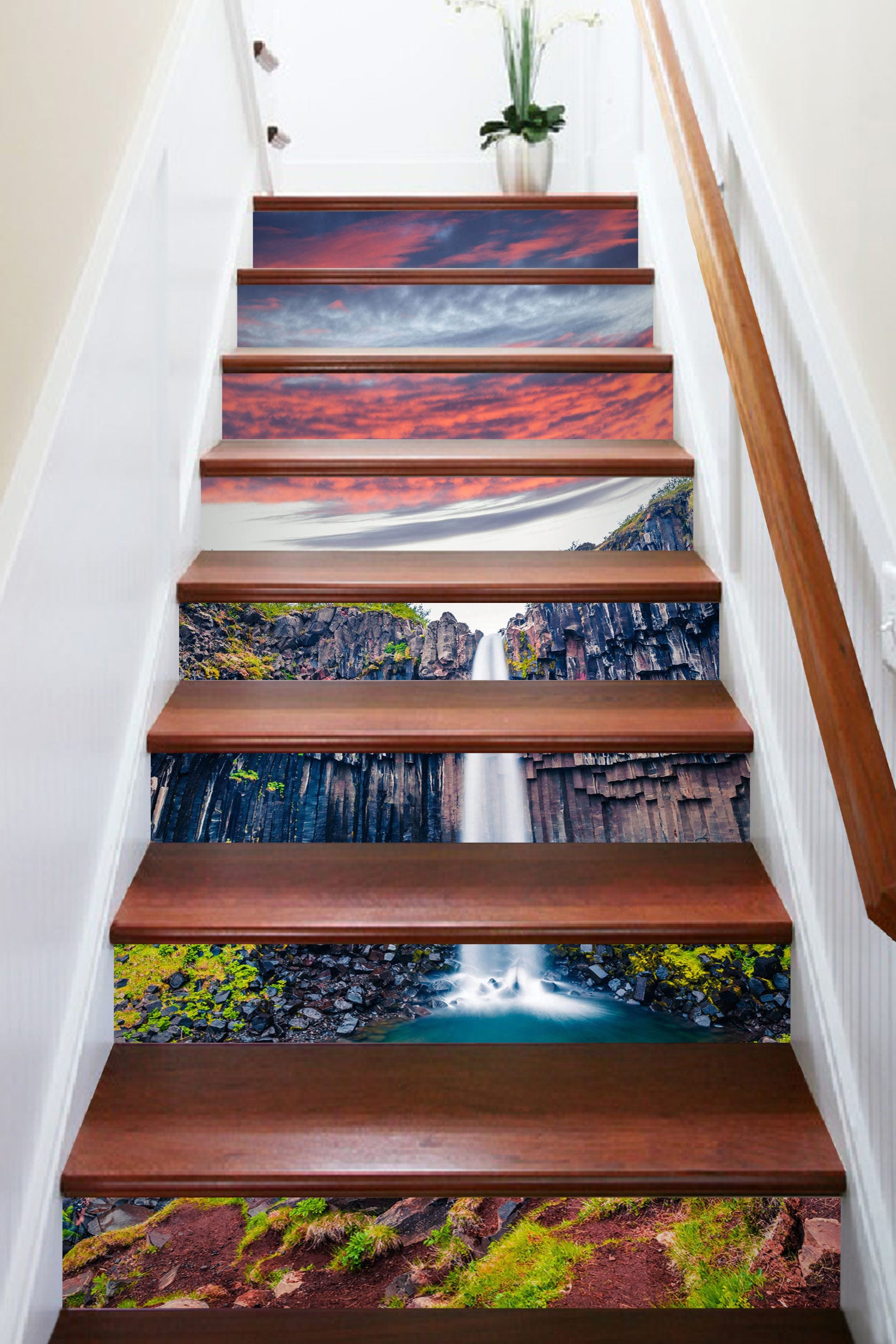 3D Beautiful Classical Waterfall 337 Stair Risers