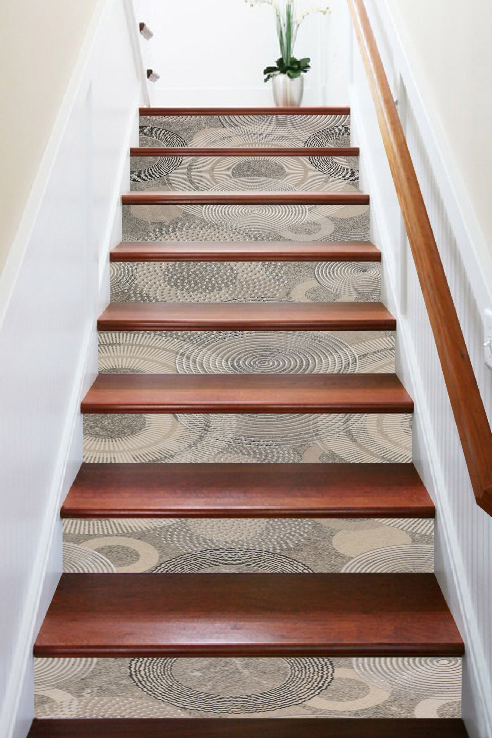 3D Free Circle 0608 Marble Tile Texture Stair Risers Wallpaper AJ Wallpaper 