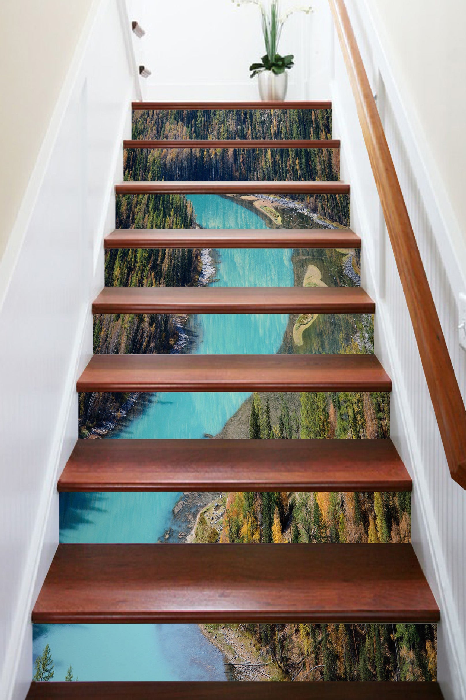 3D Calm Blue River 561 Stair Risers