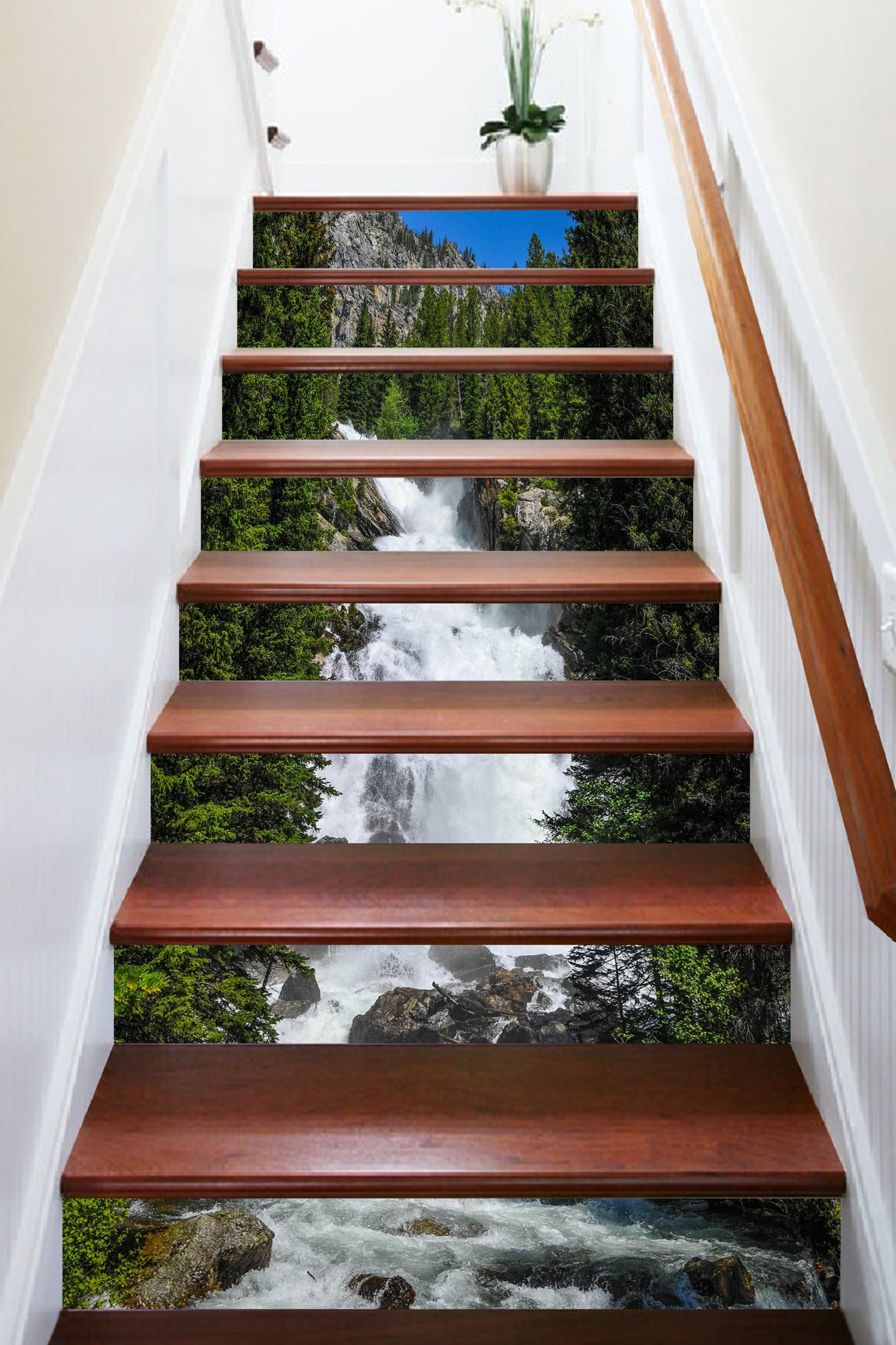 3D Charming Waterfall 355 Stair Risers