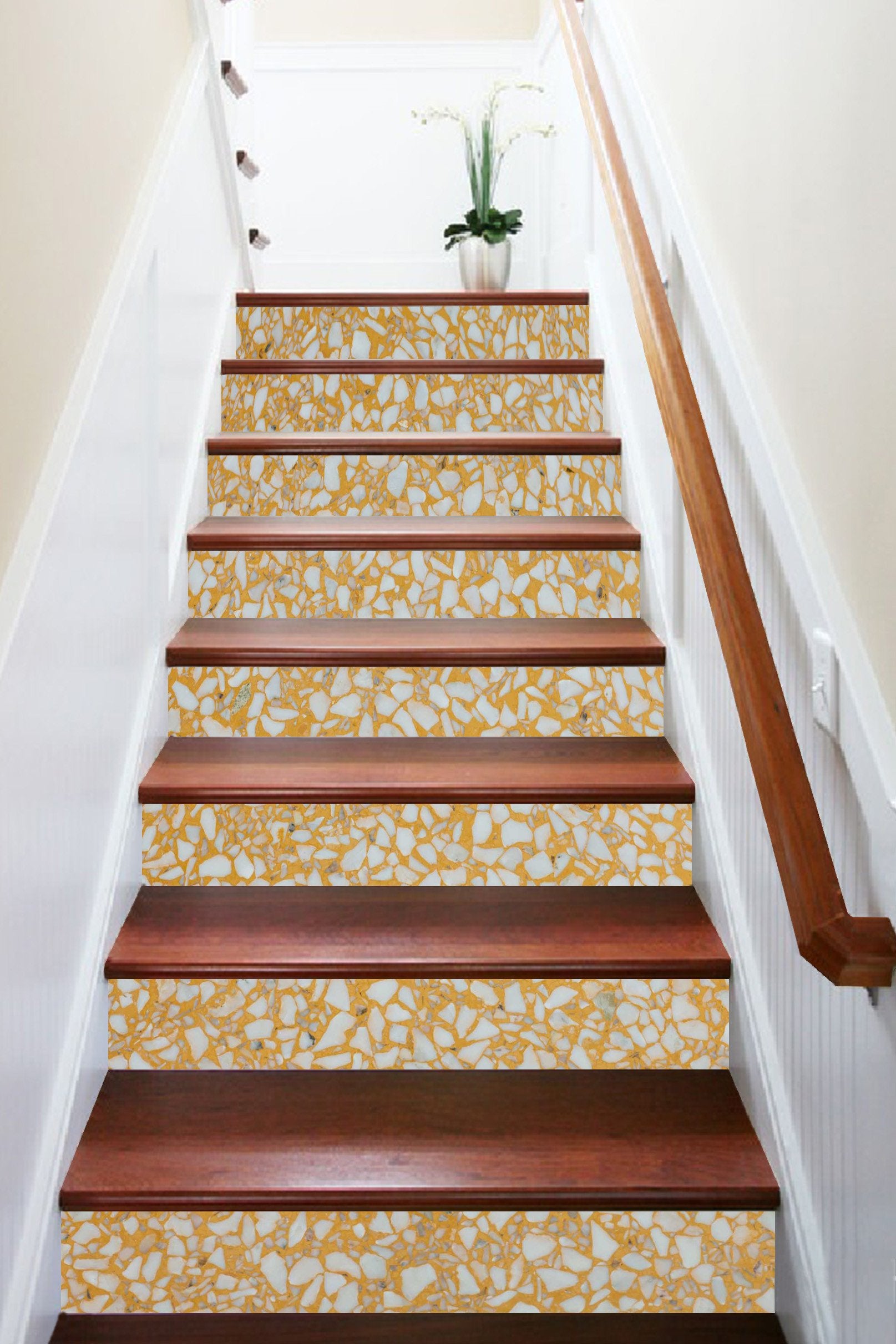 3D Terrazzo Floor 1142 Stair Risers Wallpaper AJ Wallpaper 