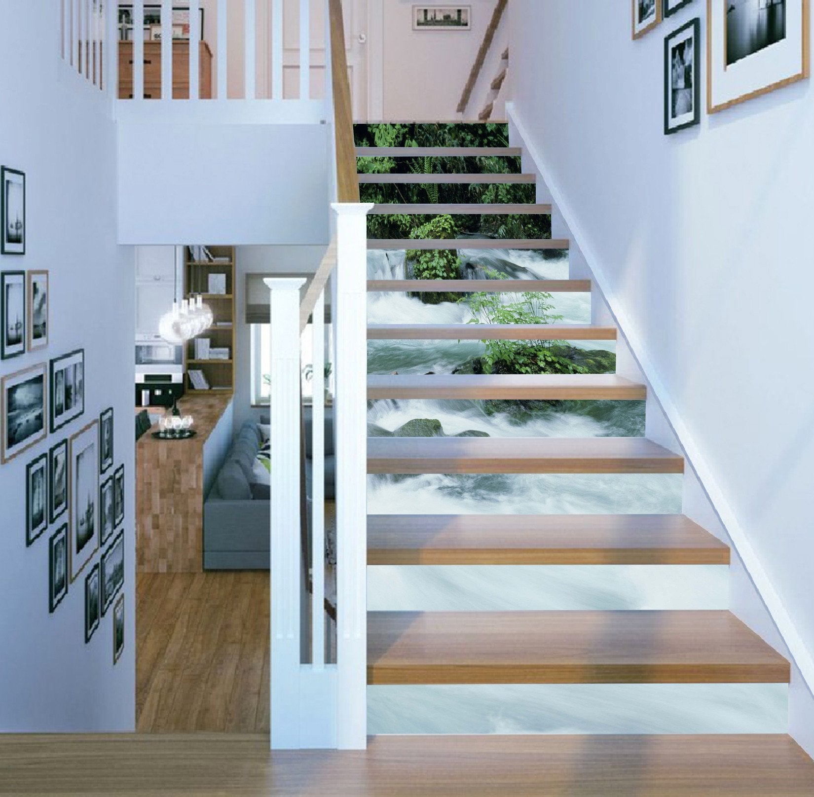 3D Abundant River 902 Stair Risers Wallpaper AJ Wallpaper 