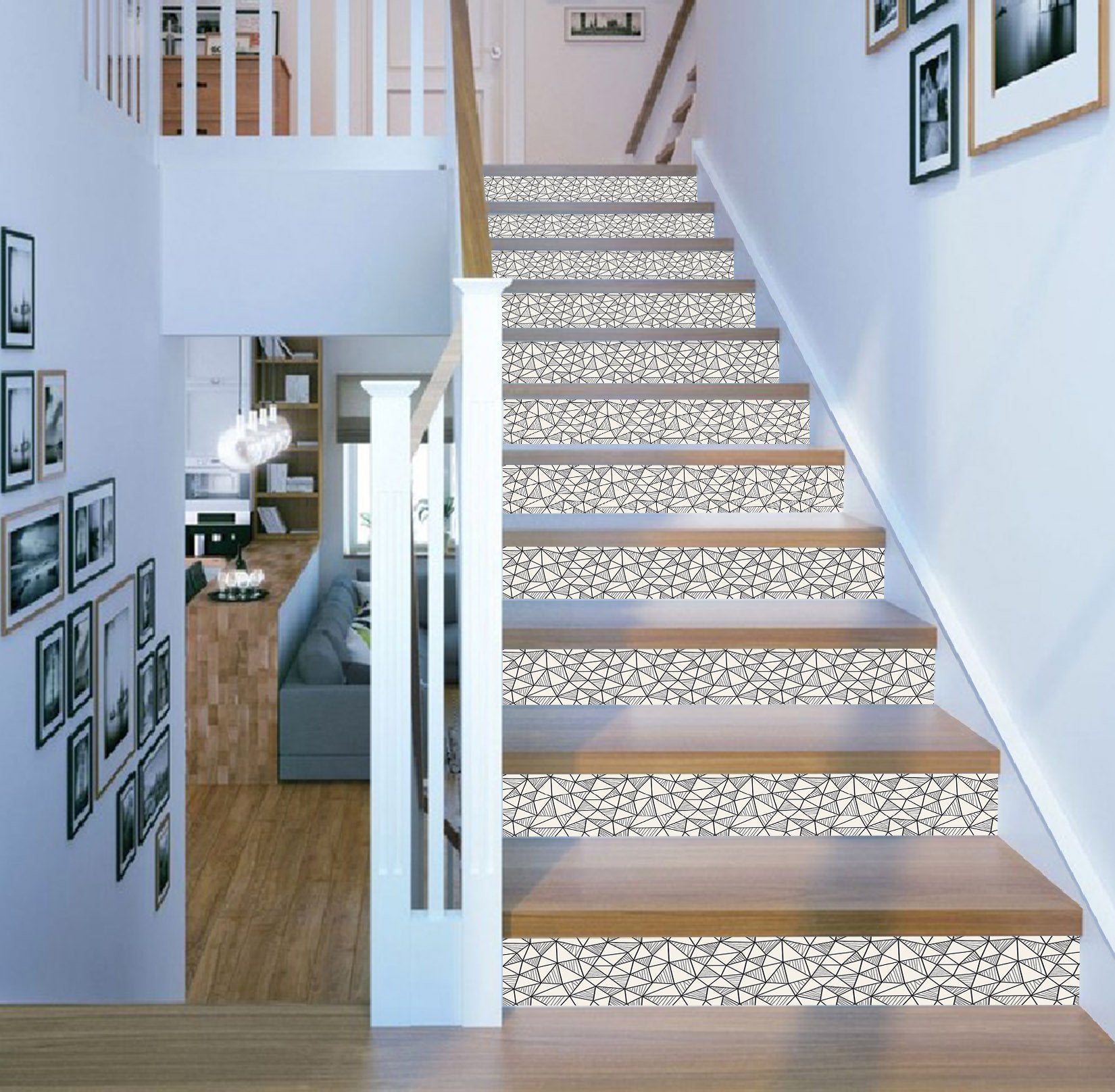 3D Triangular Combination 5421 Marble Tile Texture Stair Risers Wallpaper AJ Wallpaper 