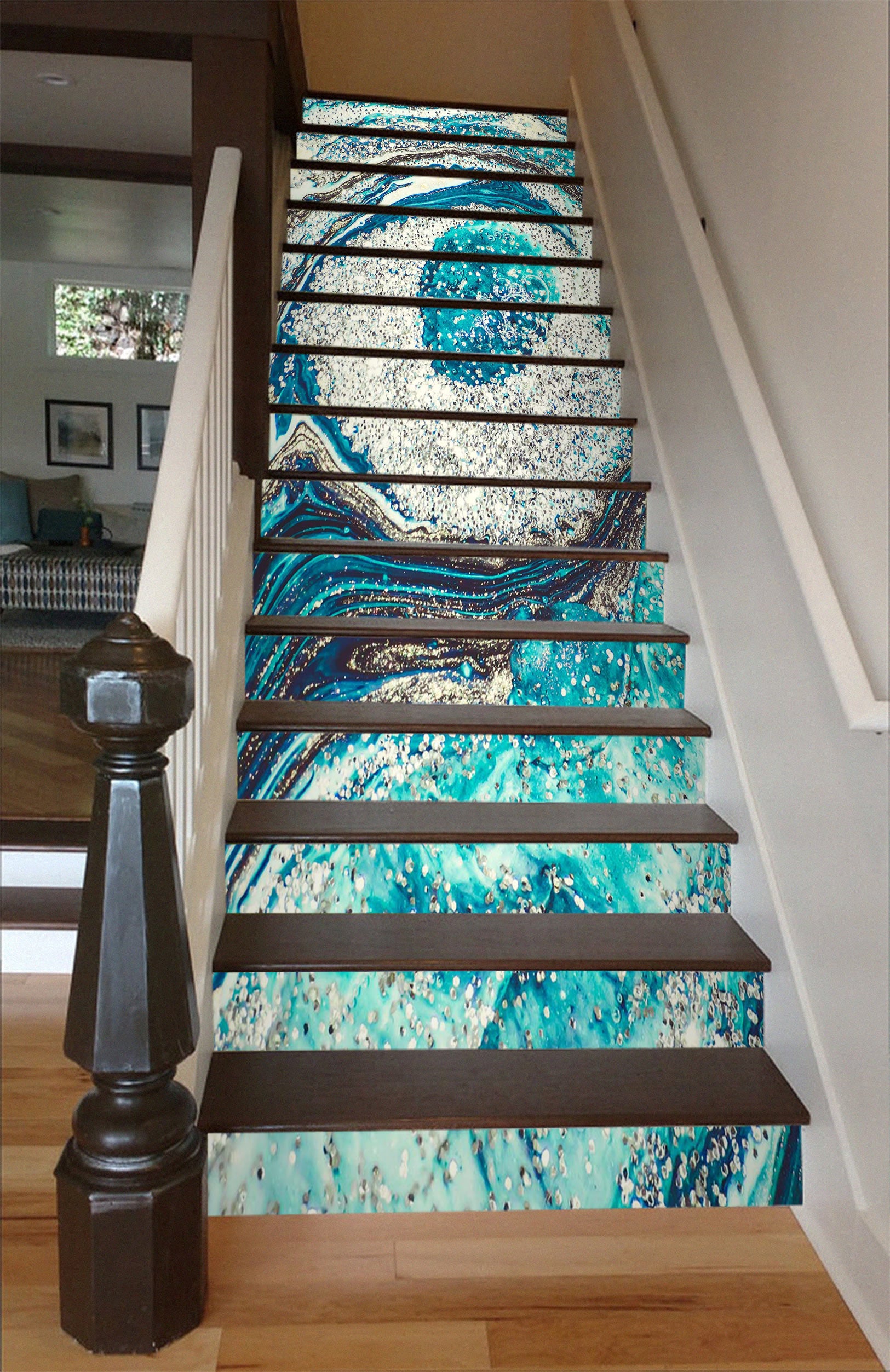 3D Simmering Blue Eyes 482 Stair Risers