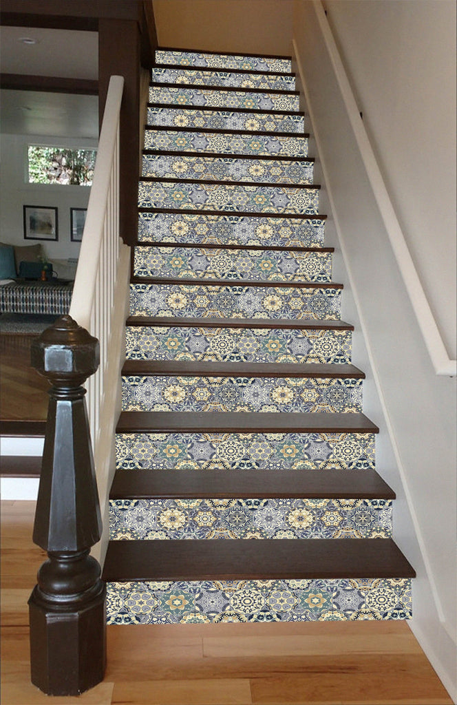 Mosaic Tile Riser 3D Vintage Handmade Mosaic 545 Marble Tile Texture Stair Risers | AJ ...