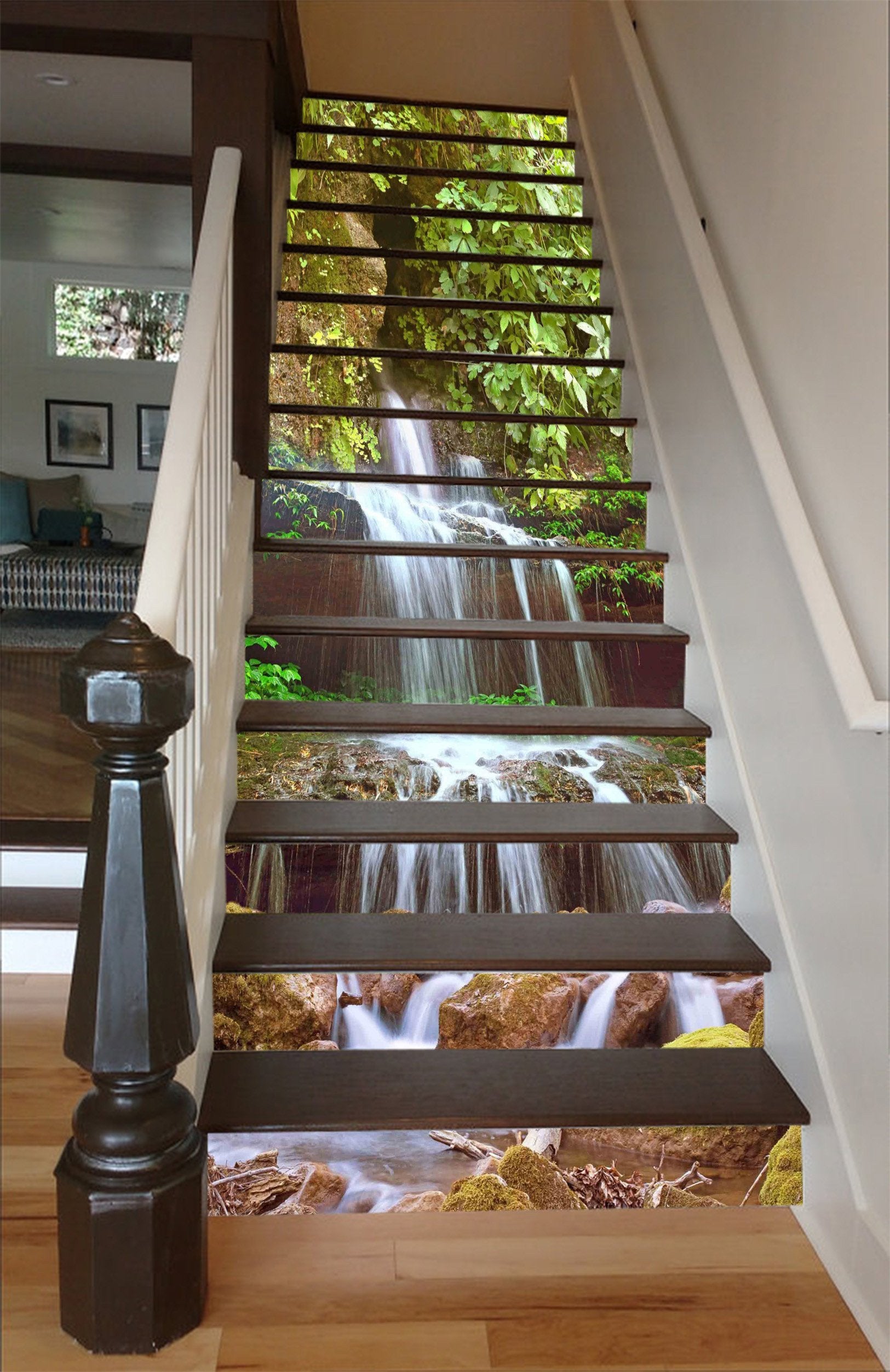 3D Mountain Spring Water 1341 Stair Risers Wallpaper AJ Wallpaper 