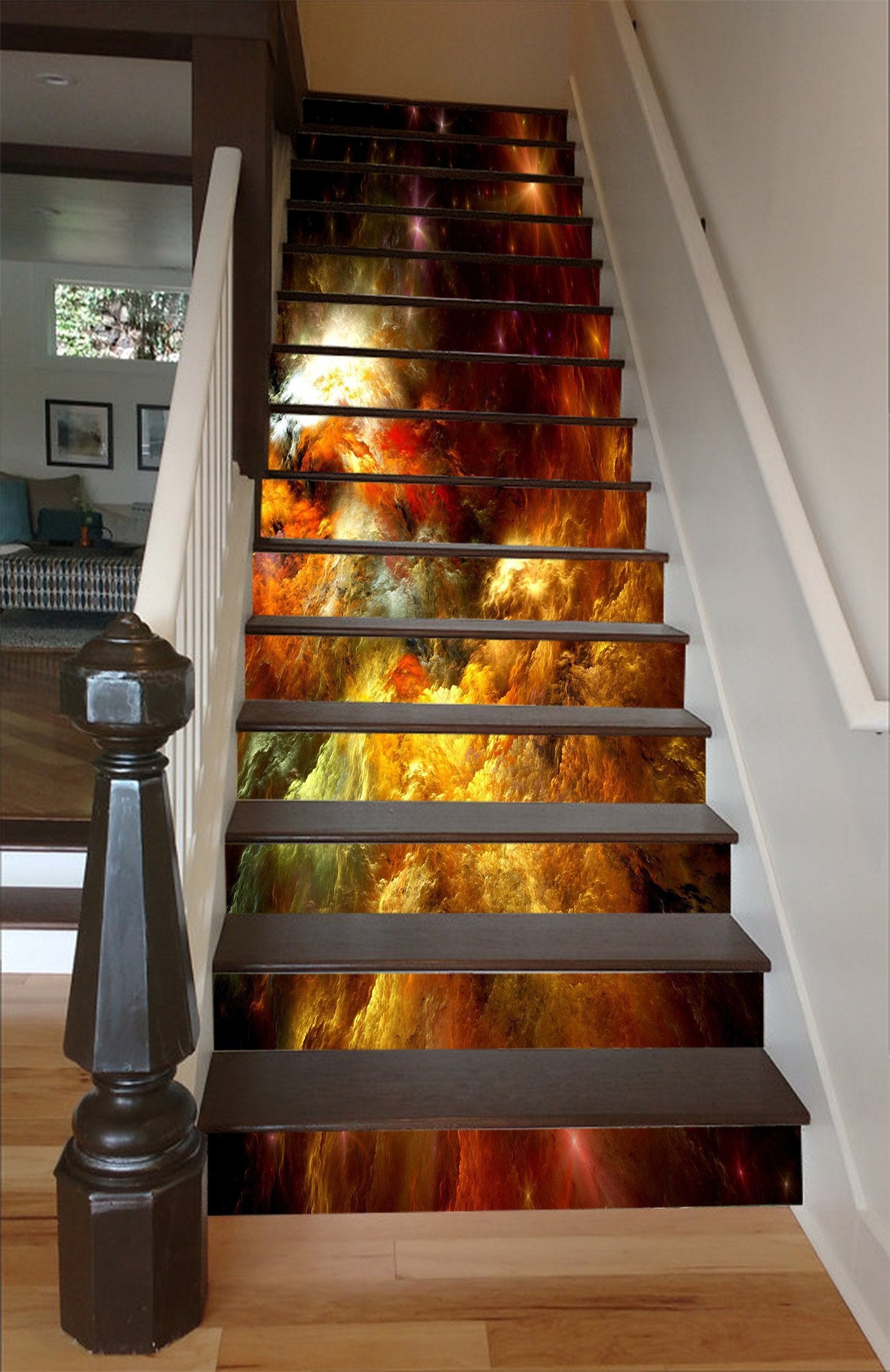 3D Pretty Colorful Clouds 1446 Stair Risers Wallpaper AJ Wallpaper 
