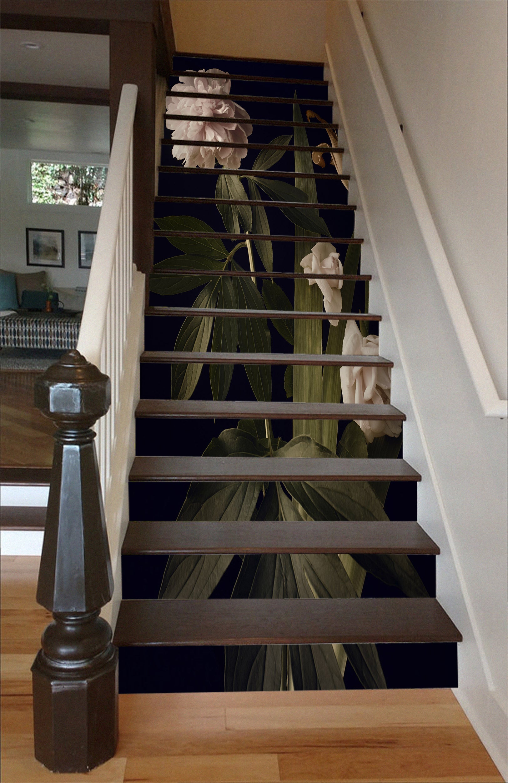 3D Faded And Elegant Flowers 509 Stair Risers